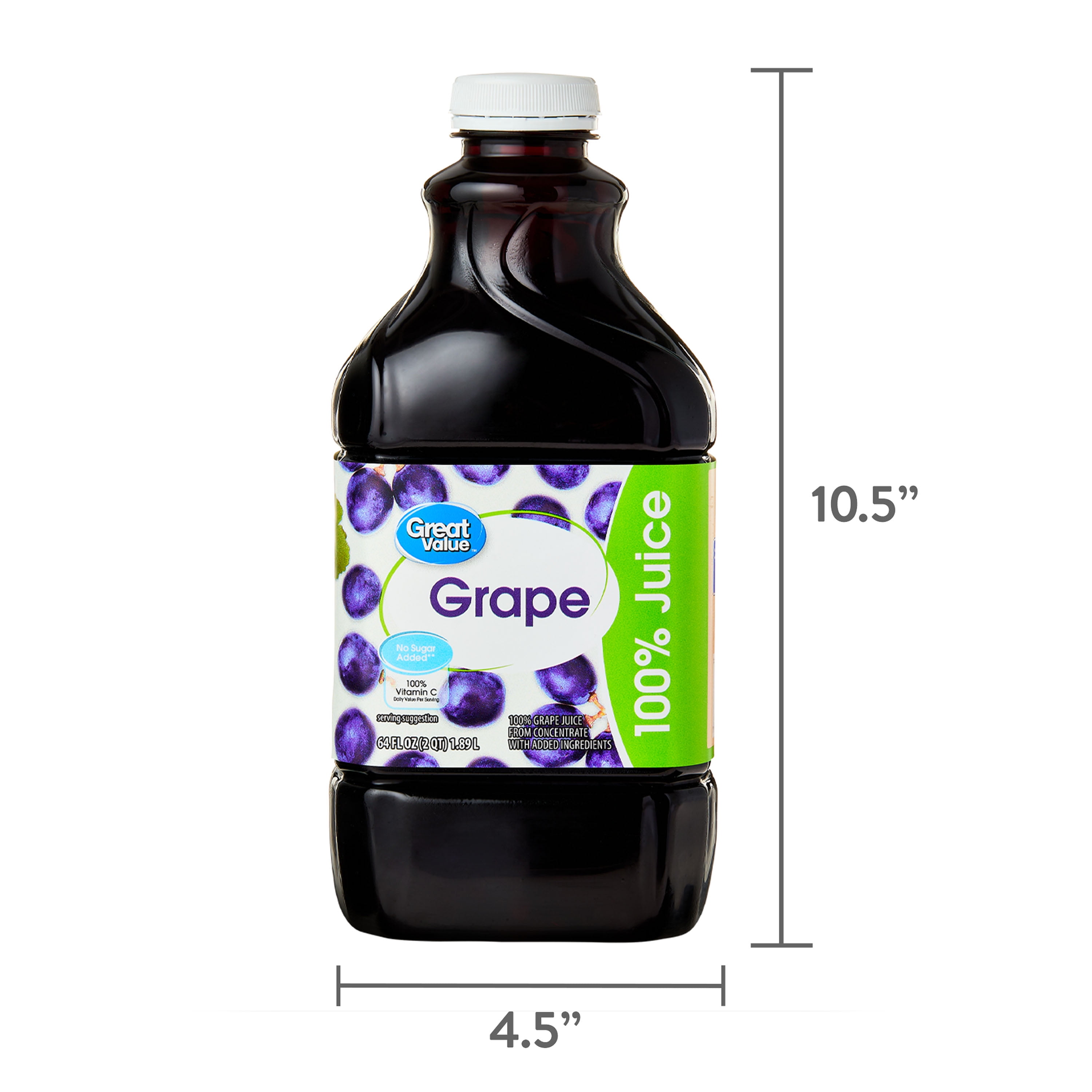 Great Value 100% Concord Grape Juice (No Sugar Added, 64 fl oz) rk93a