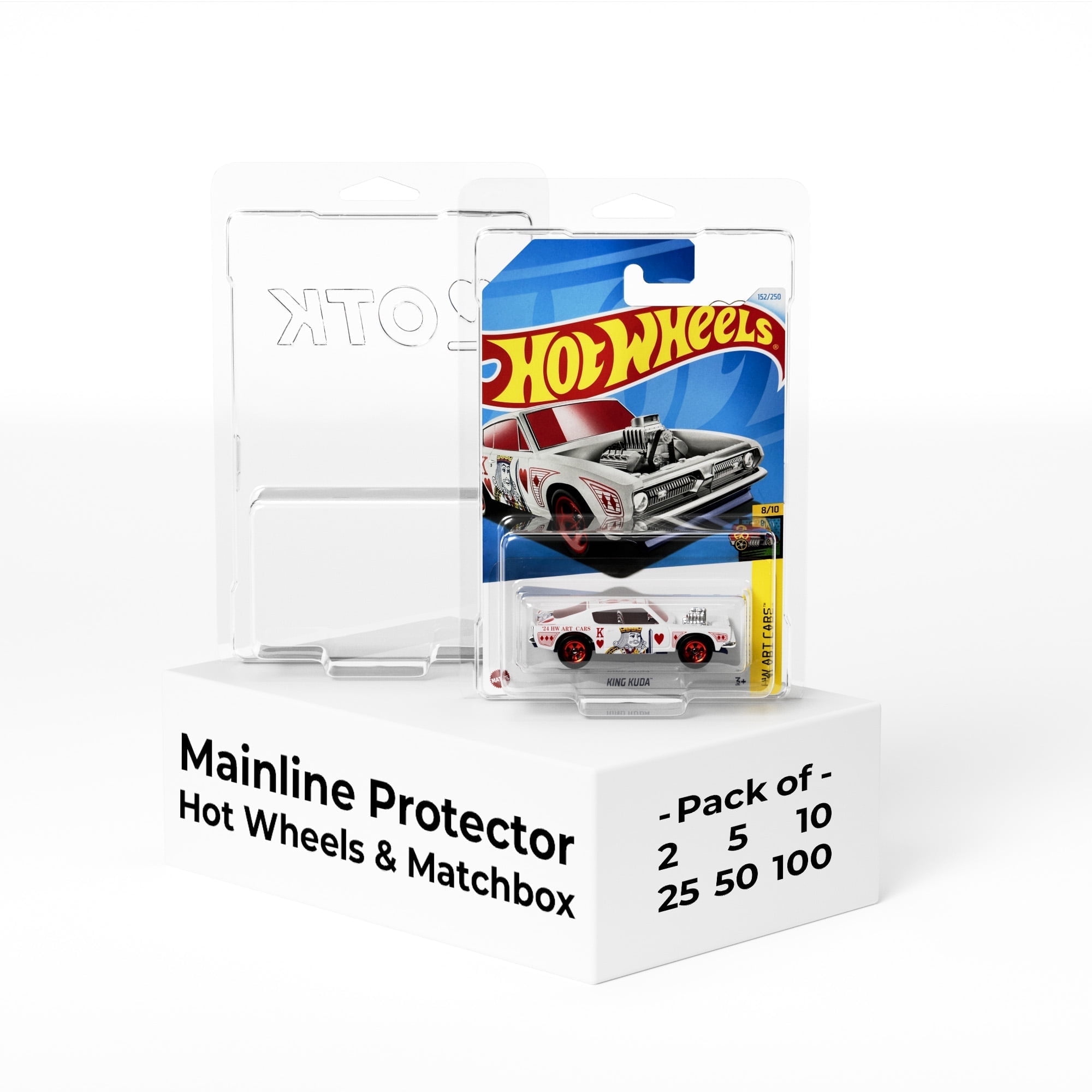 OneTheKing Diecast Car Protector Case for Hot Wheels & Matchbox Mainline (Clear, 25-Pack) 3c1x3