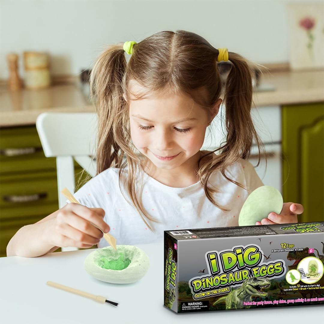 Piano Potato Glow in the Dark Dinosaur Dig Kit (12-Pack, Multi-Color) r7zu7