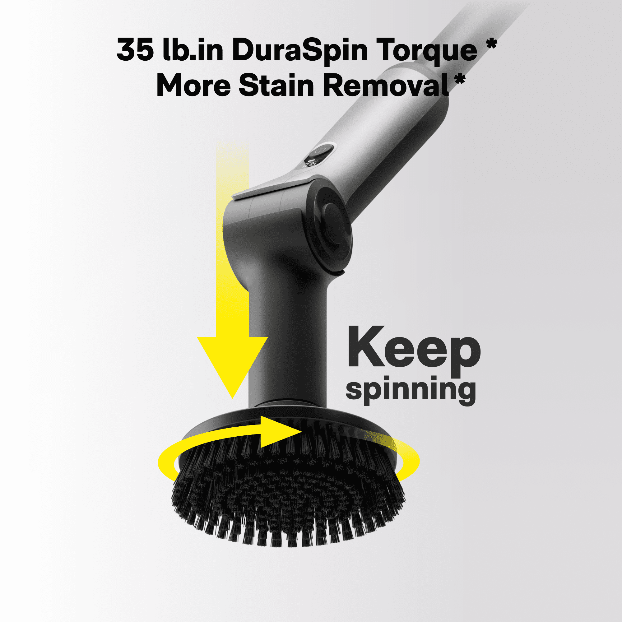 HOTO Flexi Electric Spin Scrubber with Smart Display and 8 Brush Heads (Black, 53.8 in) rulph