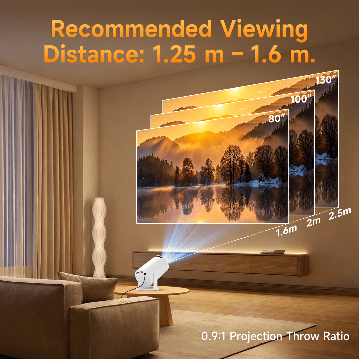 Magcubic Mini Projector 1080P WiFi 6 Portable Home Theater Projector (White, 1 Unit) yfzxn