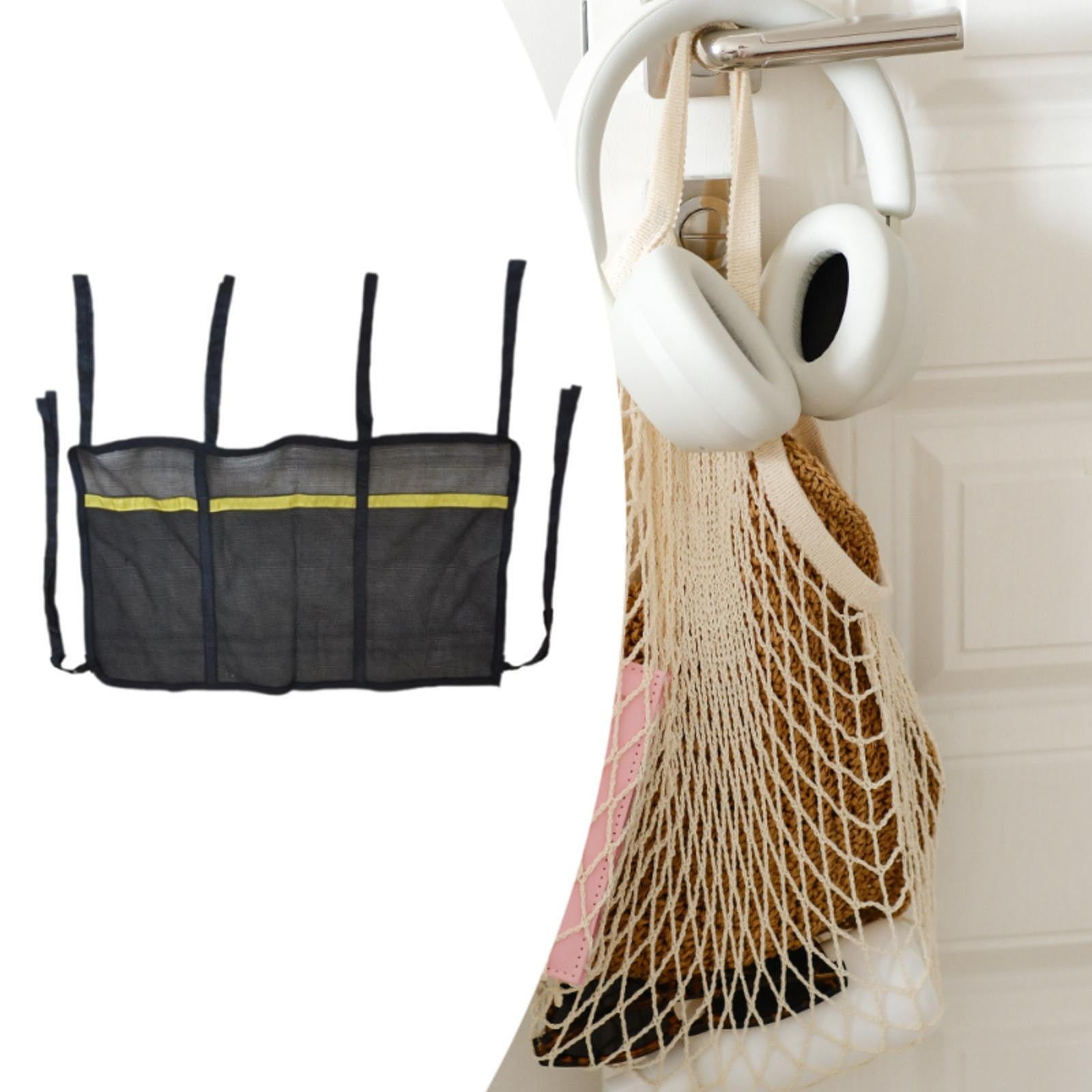 yotijay Trampoline Shoe Storage Organizer Net with Three Mesh Pouches (Black, 32.7 in x 19.7 in) 8ifo0