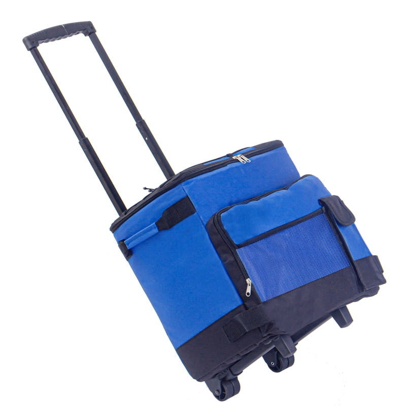 HDJ Rolling Cooler Bag with Wheels and Telescoping Handle, Insulated Leakproof Soft Cooler for Camping and Beach (Blue, 41 qt) pc7pi