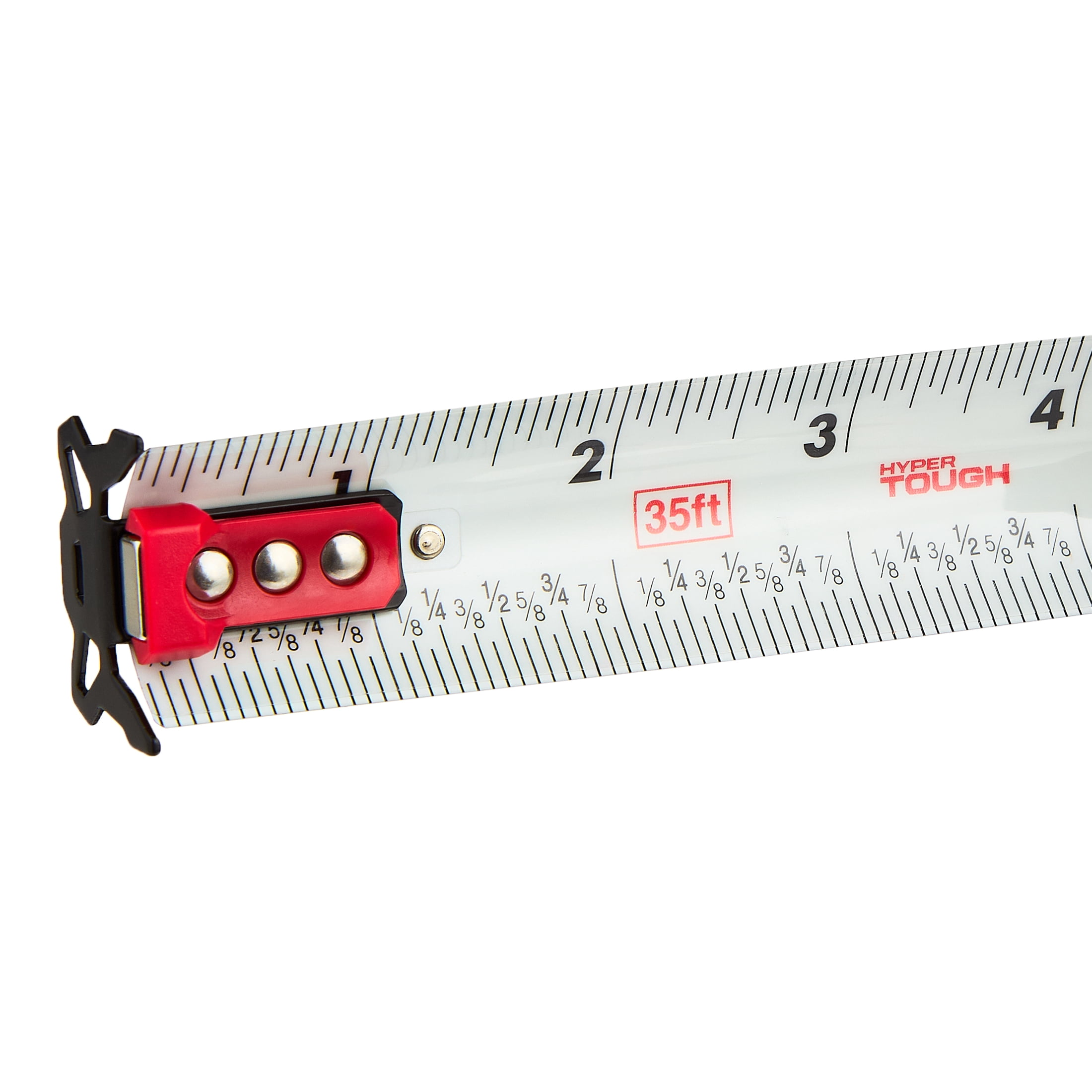 Hyper Tough Magnetic Tape Measure, Heavy-Duty Retractable Blade with Locking Mechanism (Red, 35 ft) wljo0