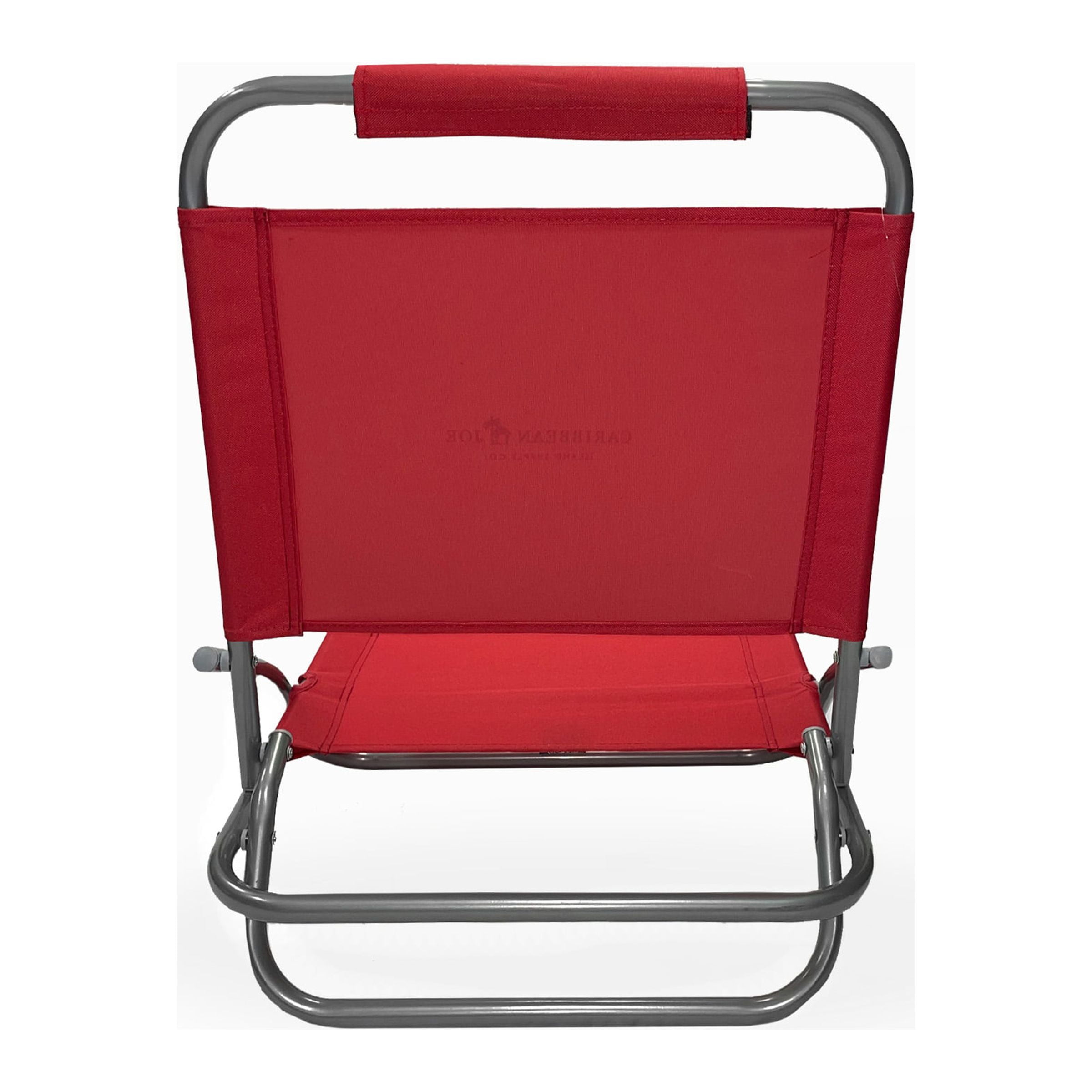 Caribbean Joe Folding Beach Chair, Lightweight Portable Outdoor Seat with Steel Frame (Red, 225 lb Capacity) lxd4a
