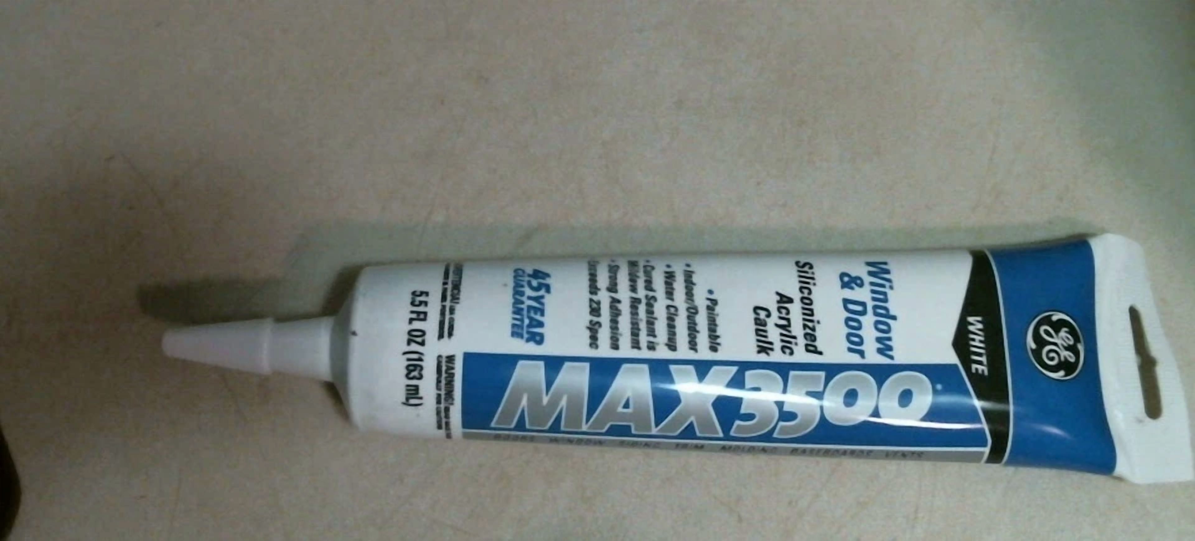 VAULT G.E. Max 3500 Siliconized Acrylic Window & Door Caulk (White, 5.5 oz) quihu