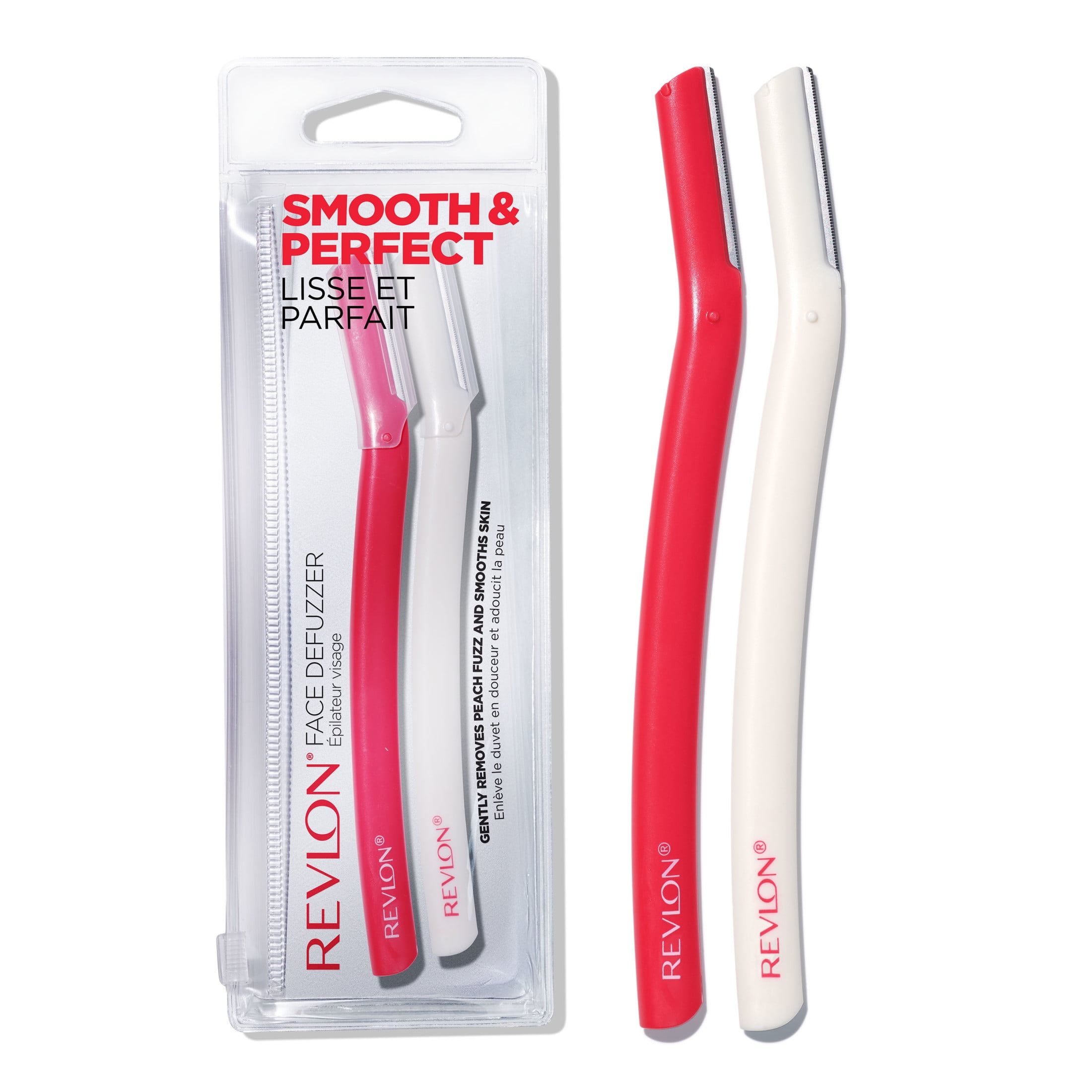 Revlon Face Defuzzer and Dermaplaning Tool for Precision Hair Removal (Red, 2 Count) 9nny6