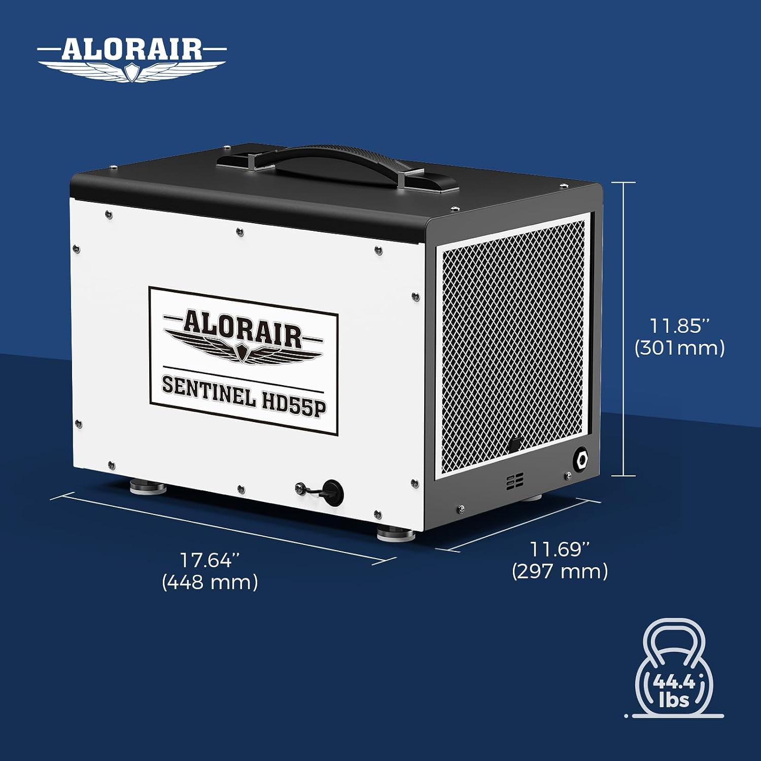 AlorAir Crawl Space Dehumidifier, 120 PPD Commercial Basement Dehumidifier with Pump and Drain Hose (White, 17.64 x 11.69 x 11.85 in) ev0bq