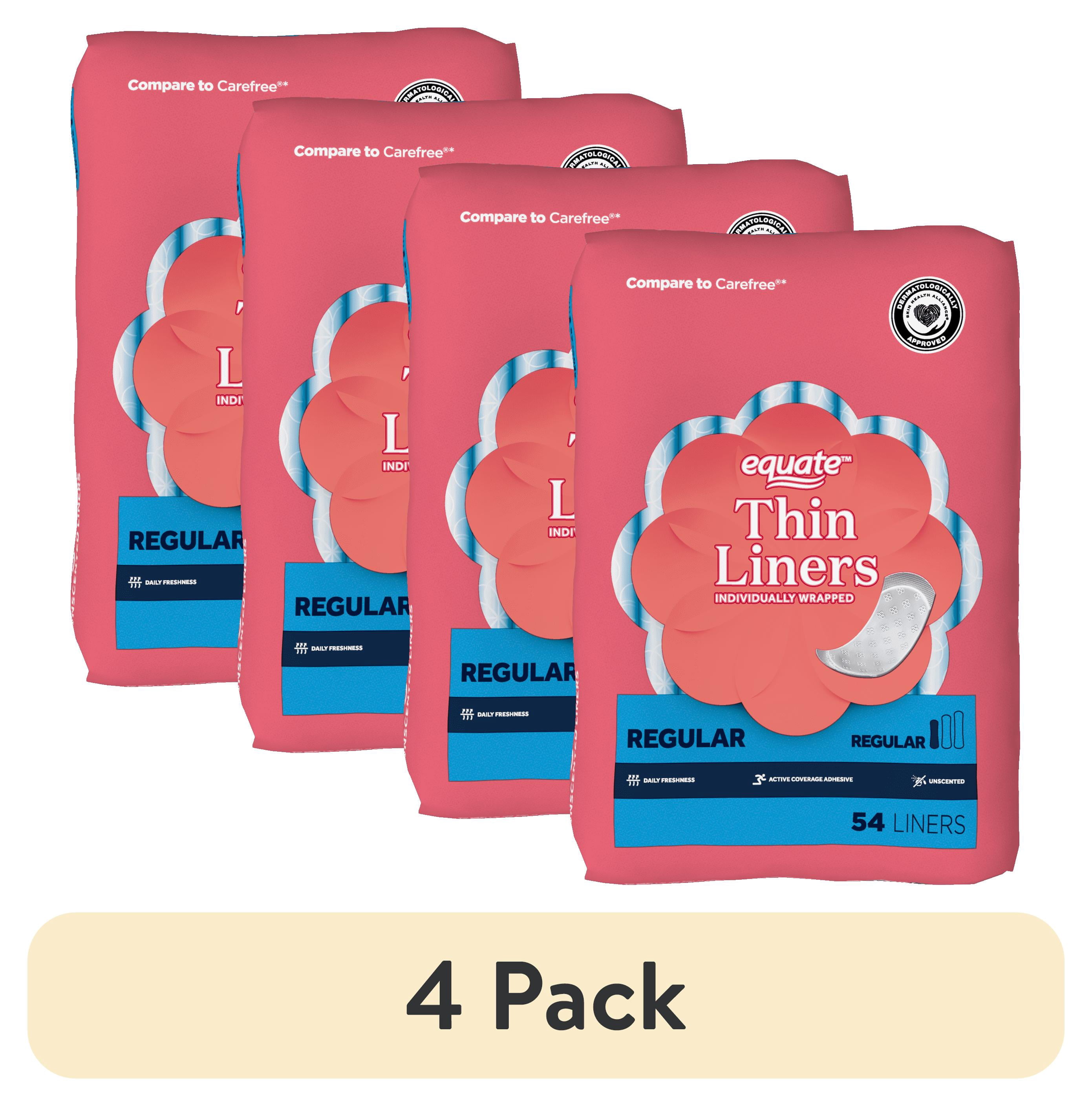 Equate Thin Panty Liners, Unscented Daily Feminine Hygiene Protection (Regular, 216 Count) jtgg2