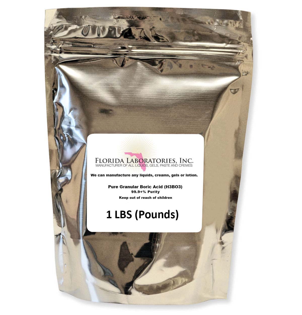 Florida Laboratories Boric Acid Fine Granular Powder (White, 1 lb) bim0z