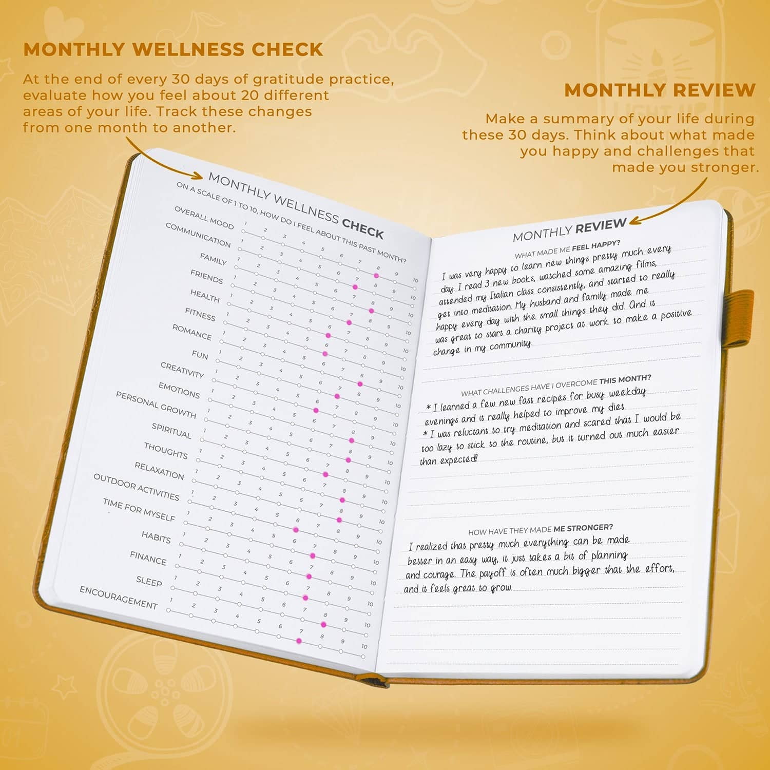 Clever Fox Gratitude Journal, Daily Mindfulness Planner for Self-Discovery and Wellness (Yellow, 5.8 in x 8.3 in) eafhp