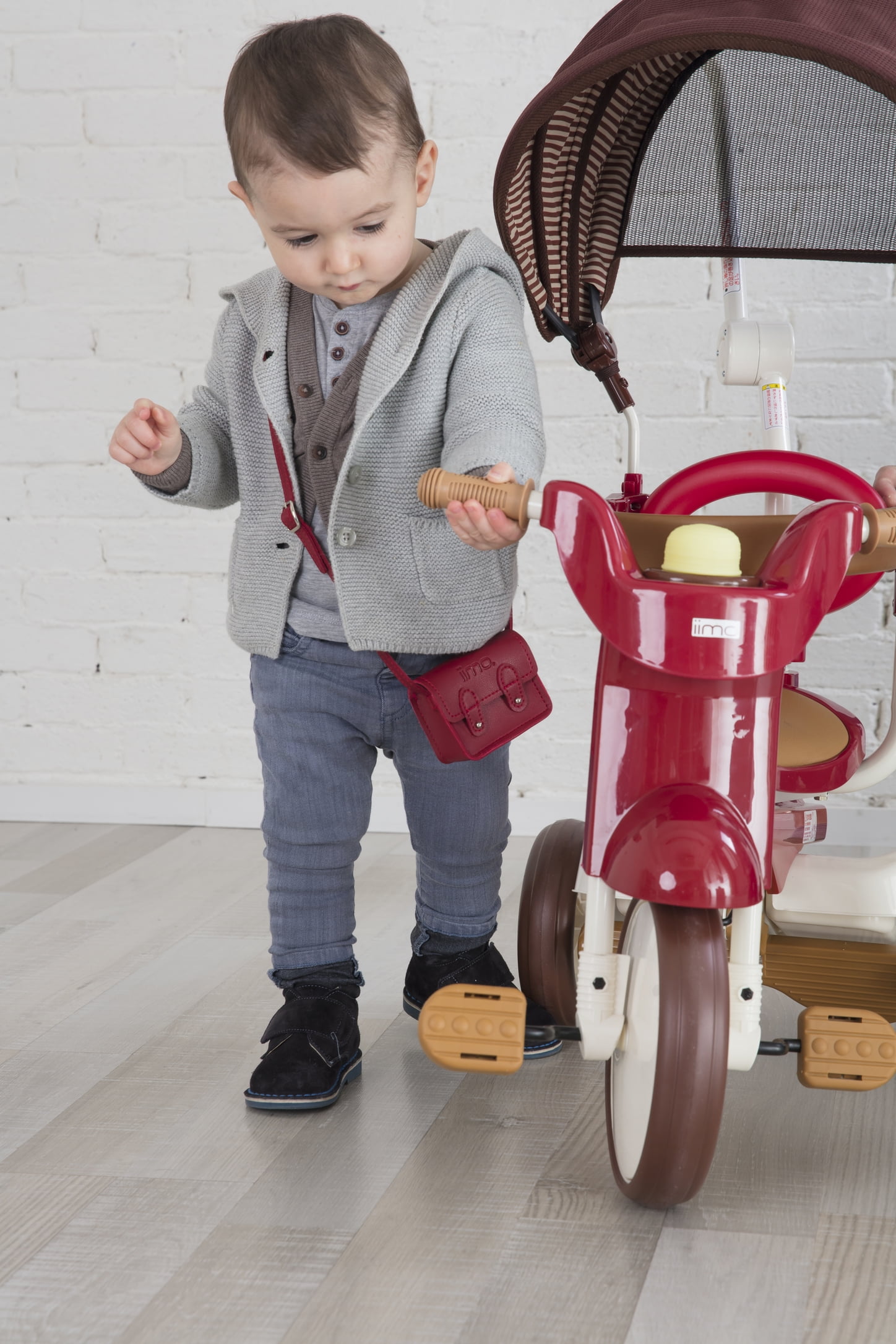 iimo 3-in-1 Foldable Tricycle with Canopy (Eternity Red, 19 in Folded Height) rqdtw