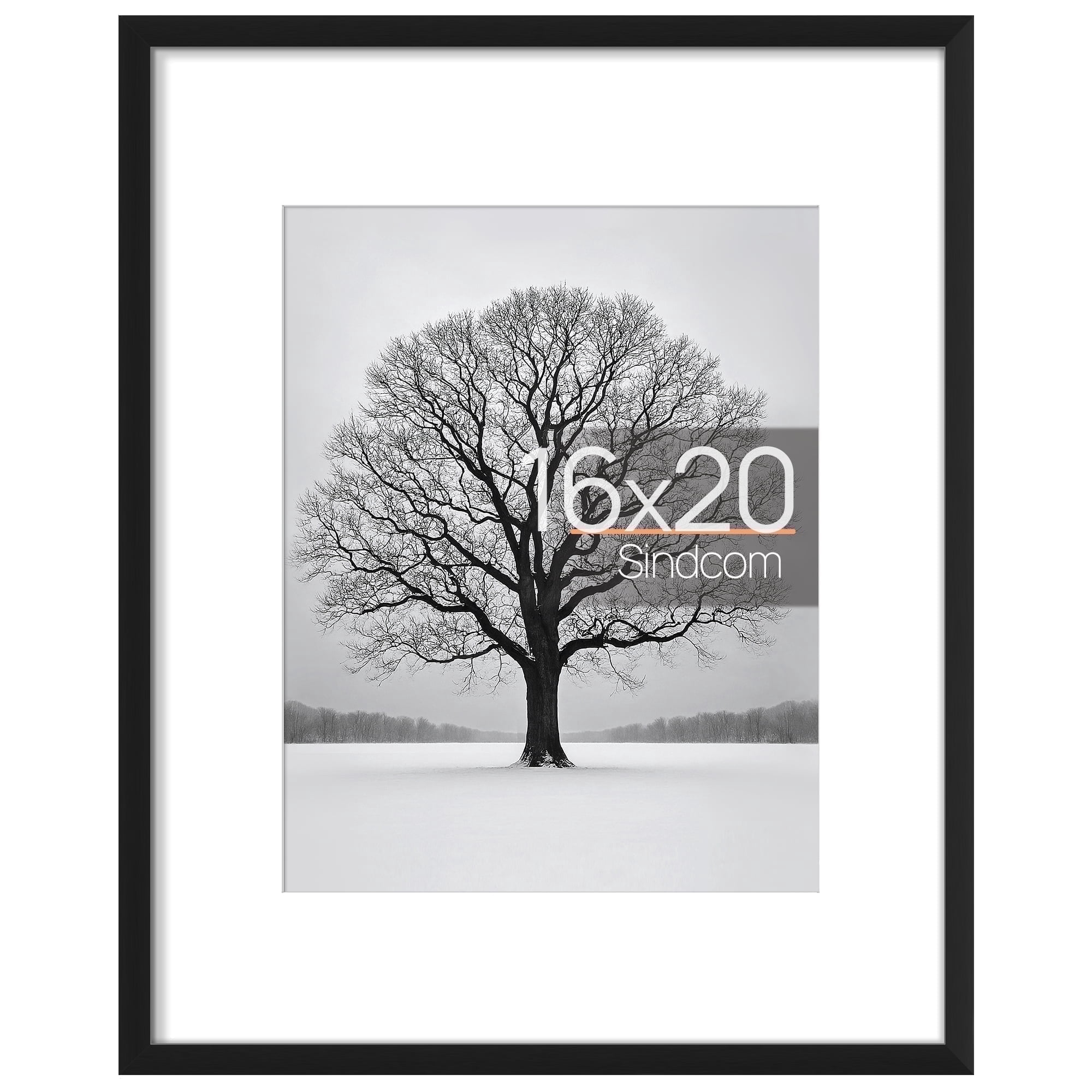 Sindcom 16 x 20 Picture Frame, Gallery Wall Photo Display, Sleek Modern Decor (Black, 1 Pack) djqq5