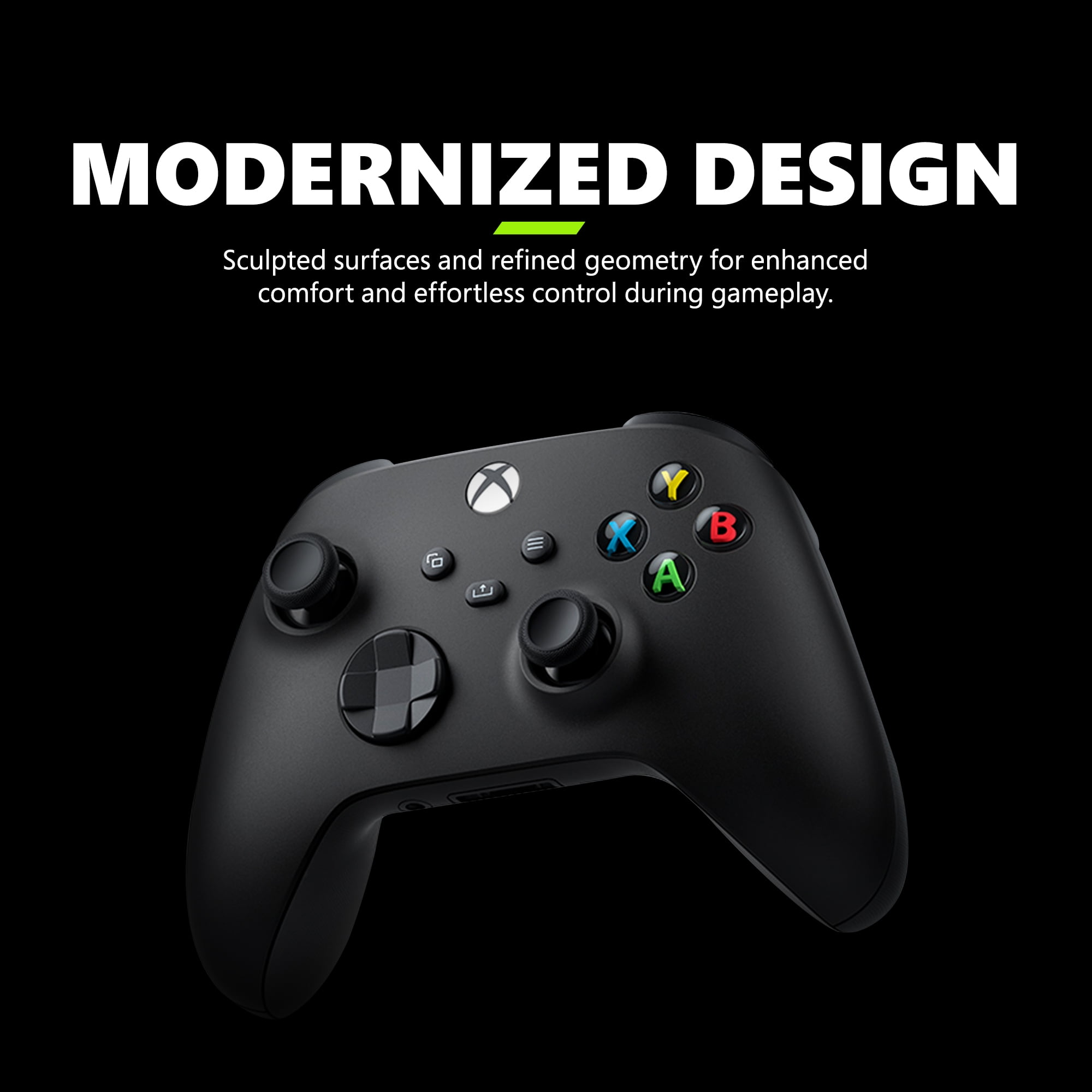 XBOX Wireless Controller Carbon Black for Series X|S, One, and PC (Carbon Black, 1 Count) 0fqdw