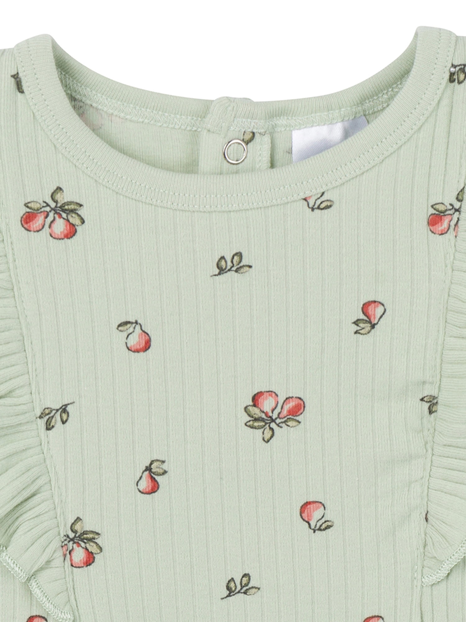 Gerber Baby Girl Long Sleeve Ruffled Romper (Green, 0-24 Months) jna12