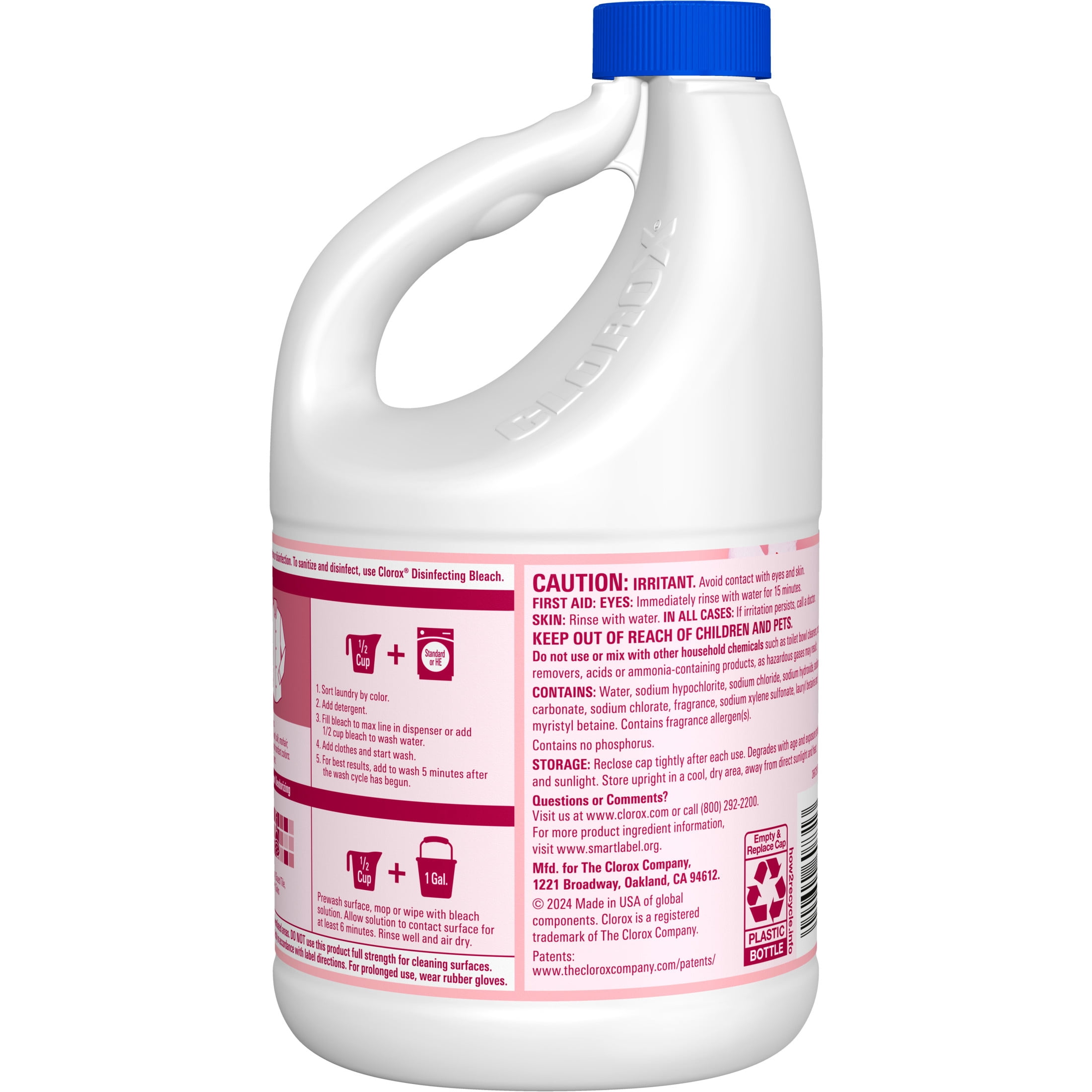 Clorox Scentiva Scented Bleach, Cherry Blossom and Peach, Deep Cleaning and Whitening Formula (81 fl oz) 3zoe2