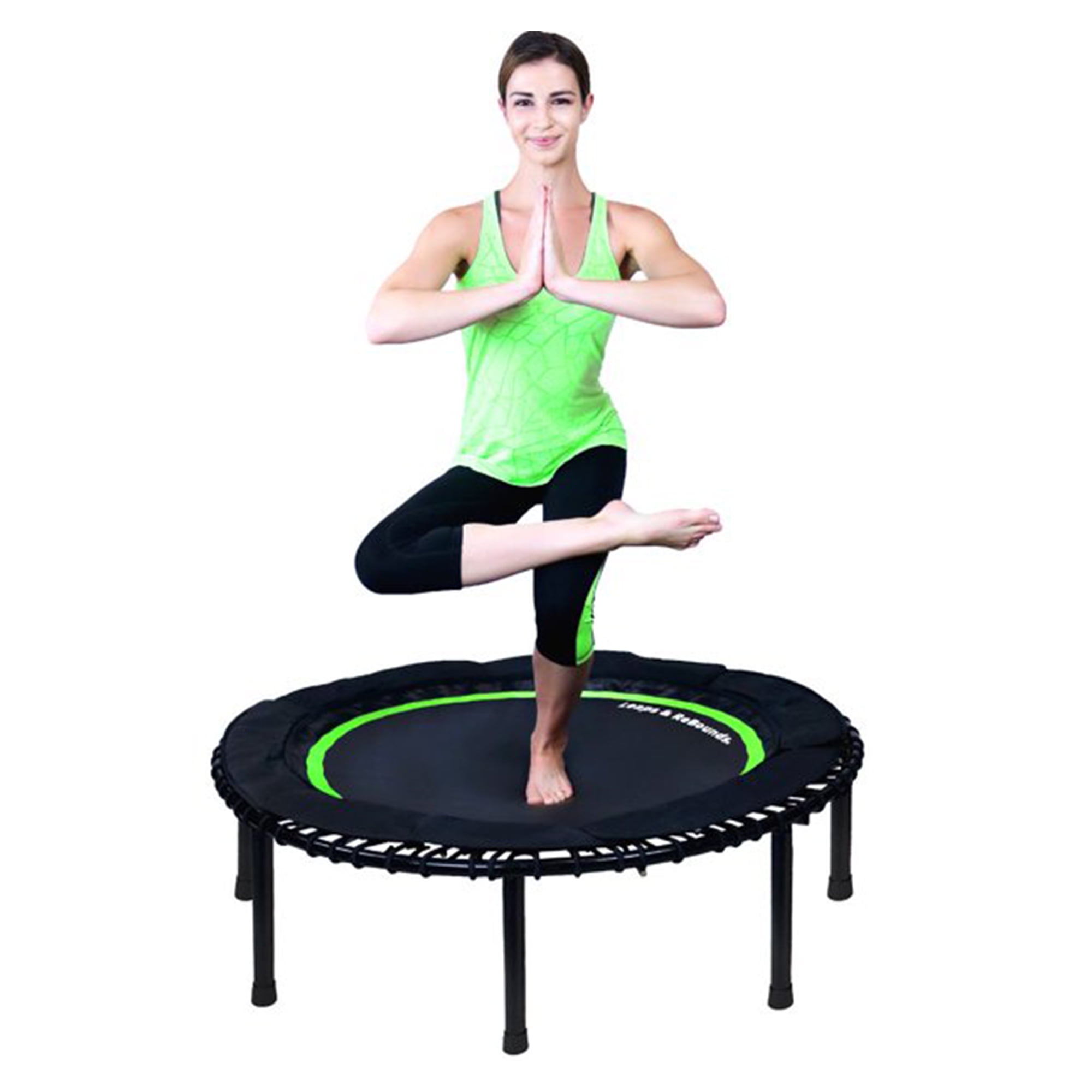 Leaps & Rebounds 48 in Mini Fitness Trampoline & Rebounder for Adults (Green, 48 in) wrlk1
