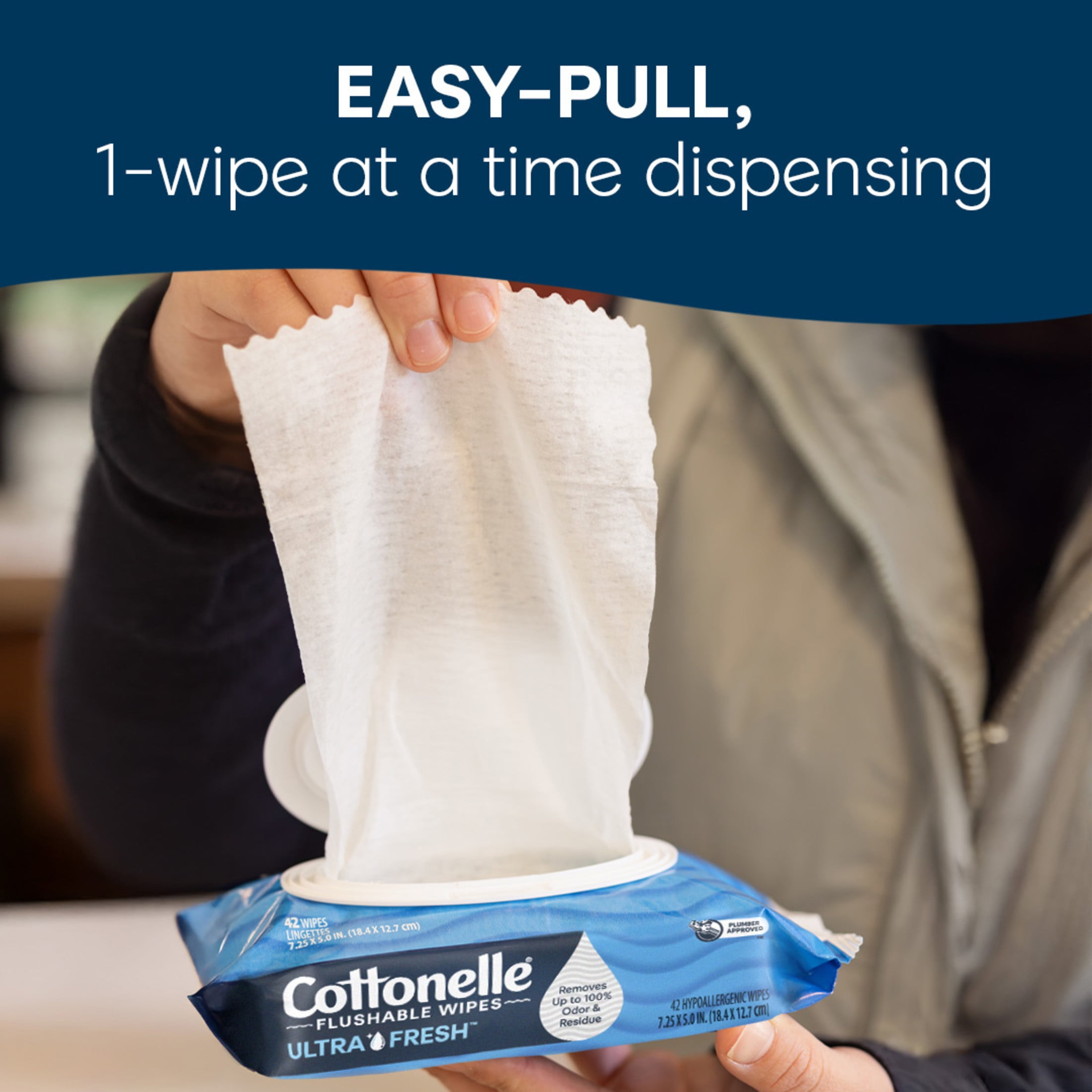 Cottonelle Ultra Fresh Flushable Wet Wipes (8 Flip-Top Packs, 336 Total Wipes) fjhci - Image 5
