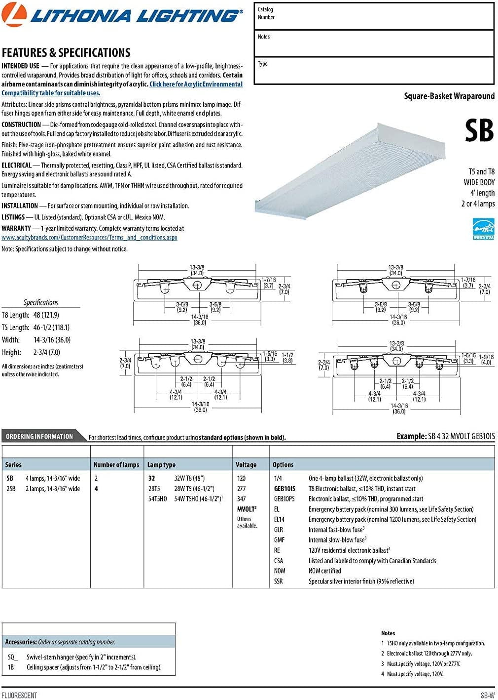 Lithonia Lighting T8 Fluorescent Wraparound Ceiling Light Fixture (Black, 4 ft) yglfn