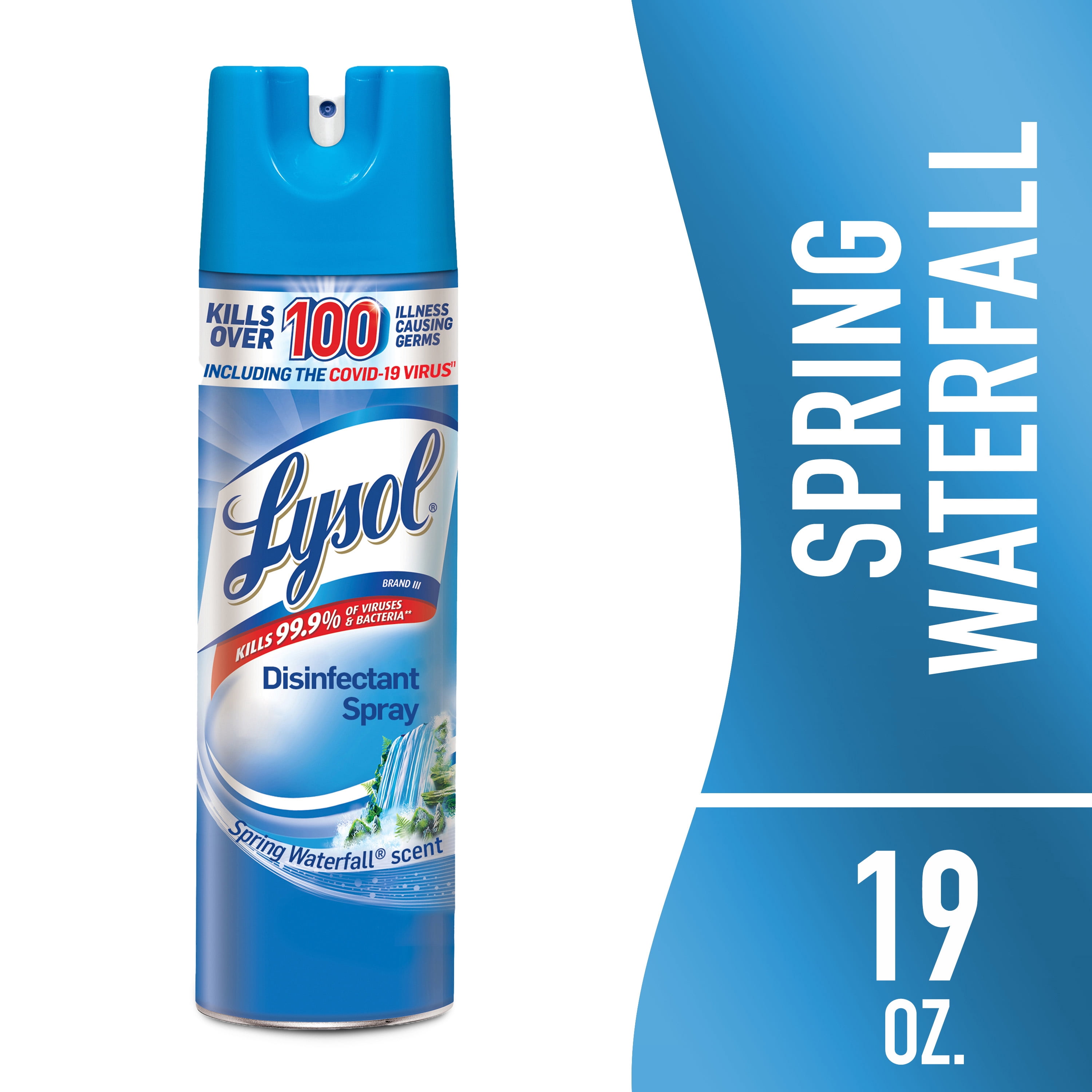 Lysol Disinfectant Spray, Spring Waterfall Scent, Multi-Surface Sanitizer (6 Pack, 19 oz) cxepl