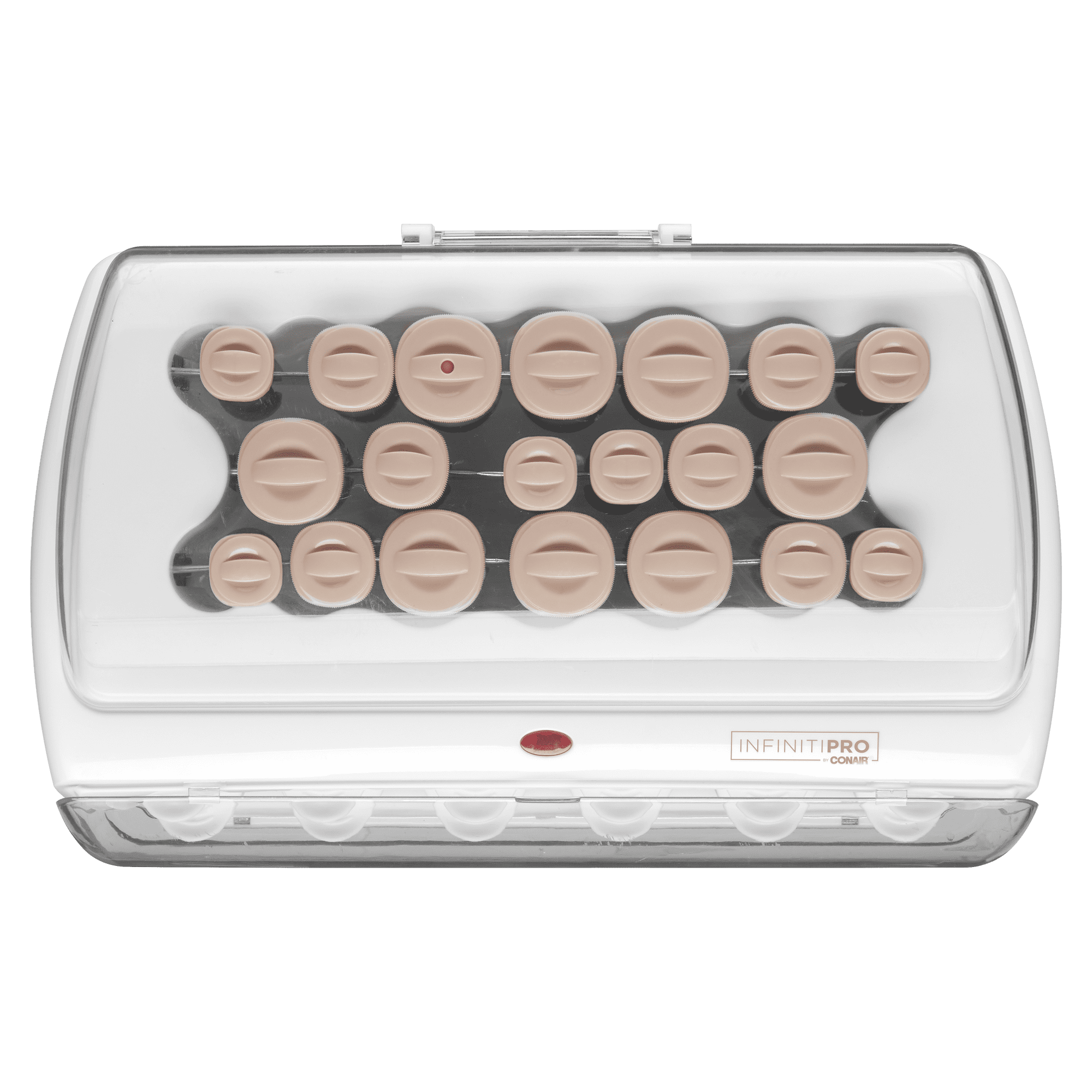 Conair Infiniti Pro Ceramic Flocked Hot Rollers Set, Professional Hair Curling System with 20 Rollers and Clips (White, 20 Count) x6sqn