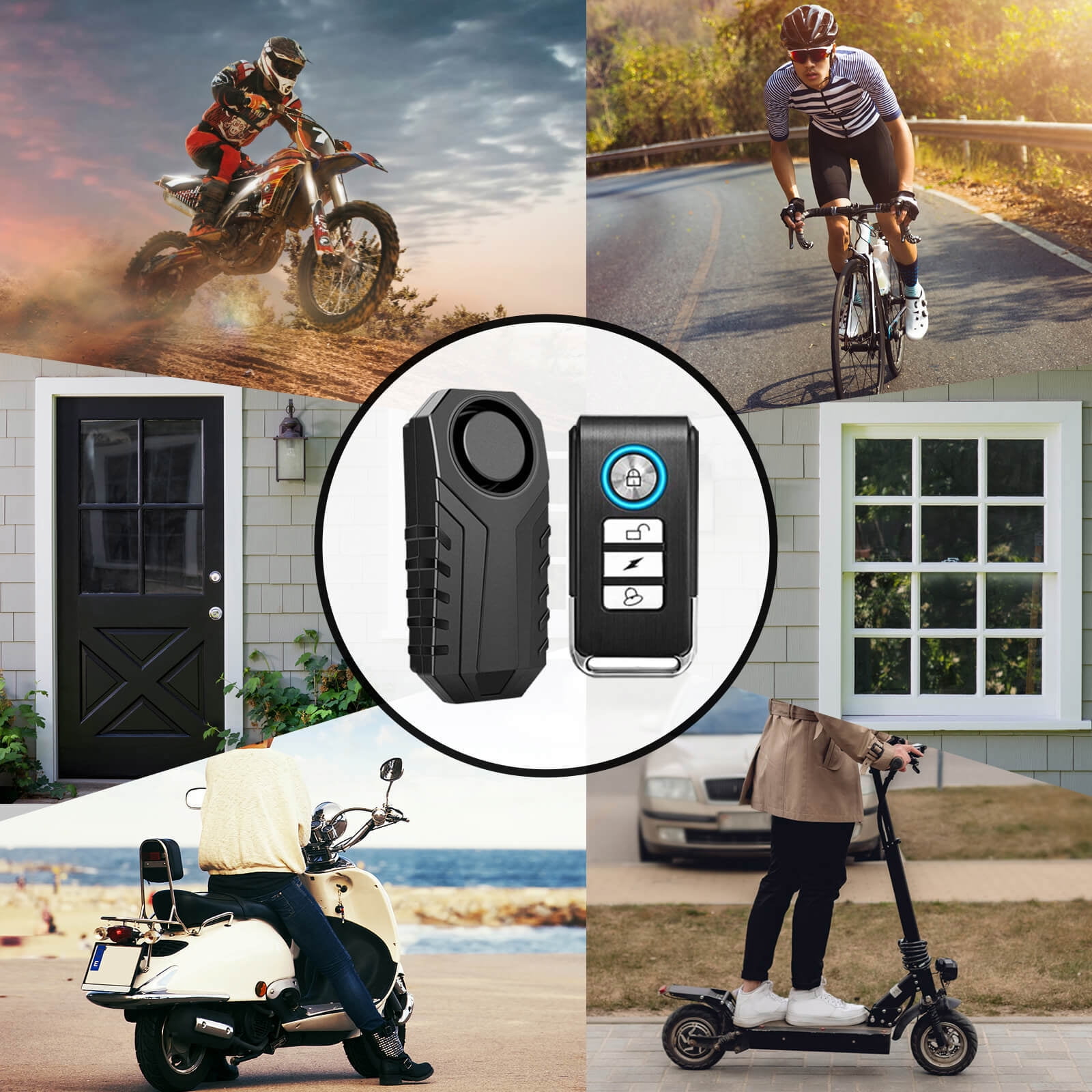 GreenCycle Bike Alarm with Remote, Anti-Theft Vibration Motion Sensor for Bicycle and Electric Scooter (1 Pack, 3.7 in x 1.6 in x 0.8 in) lq4l6