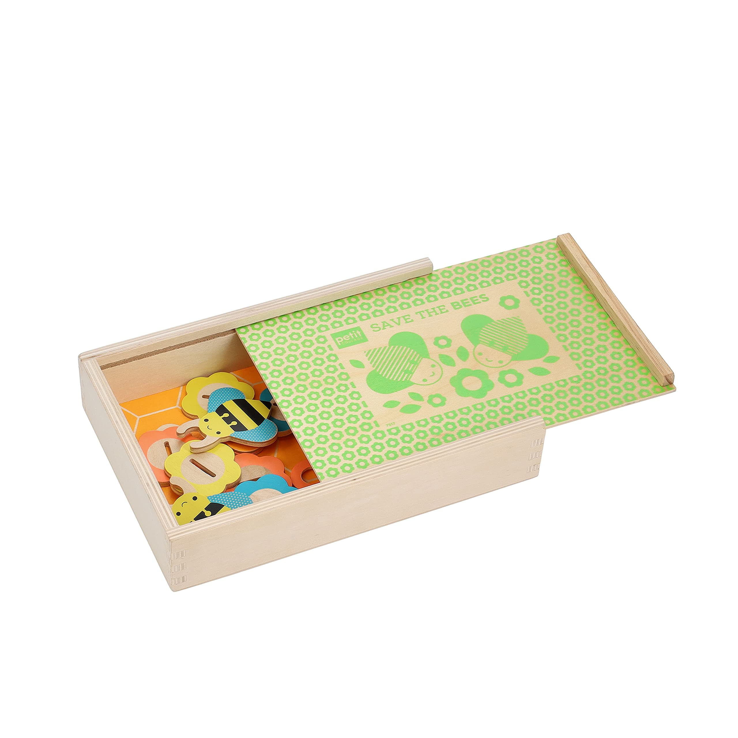 Petit Collage Save the Bees Wooden Game (Educational Strategy Board Game, 10 in x 10 in) ejtca