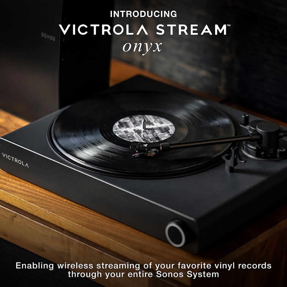 Victrola Stream Onyx Wireless Turntable with Sonos Integration (Black, 2-Speed) azlip