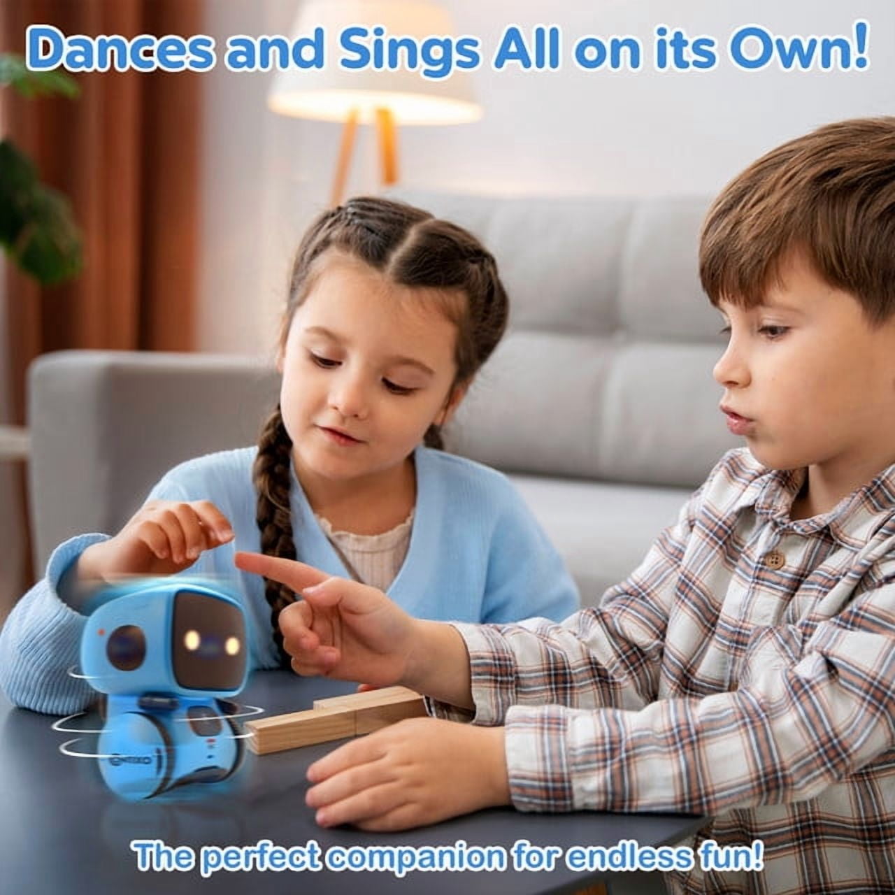Contixo R1 Mini Interactive Smart Robot Toy for Kids, Voice Controlled Dancing and Singing Robot (Blue, 5 in) t7dao