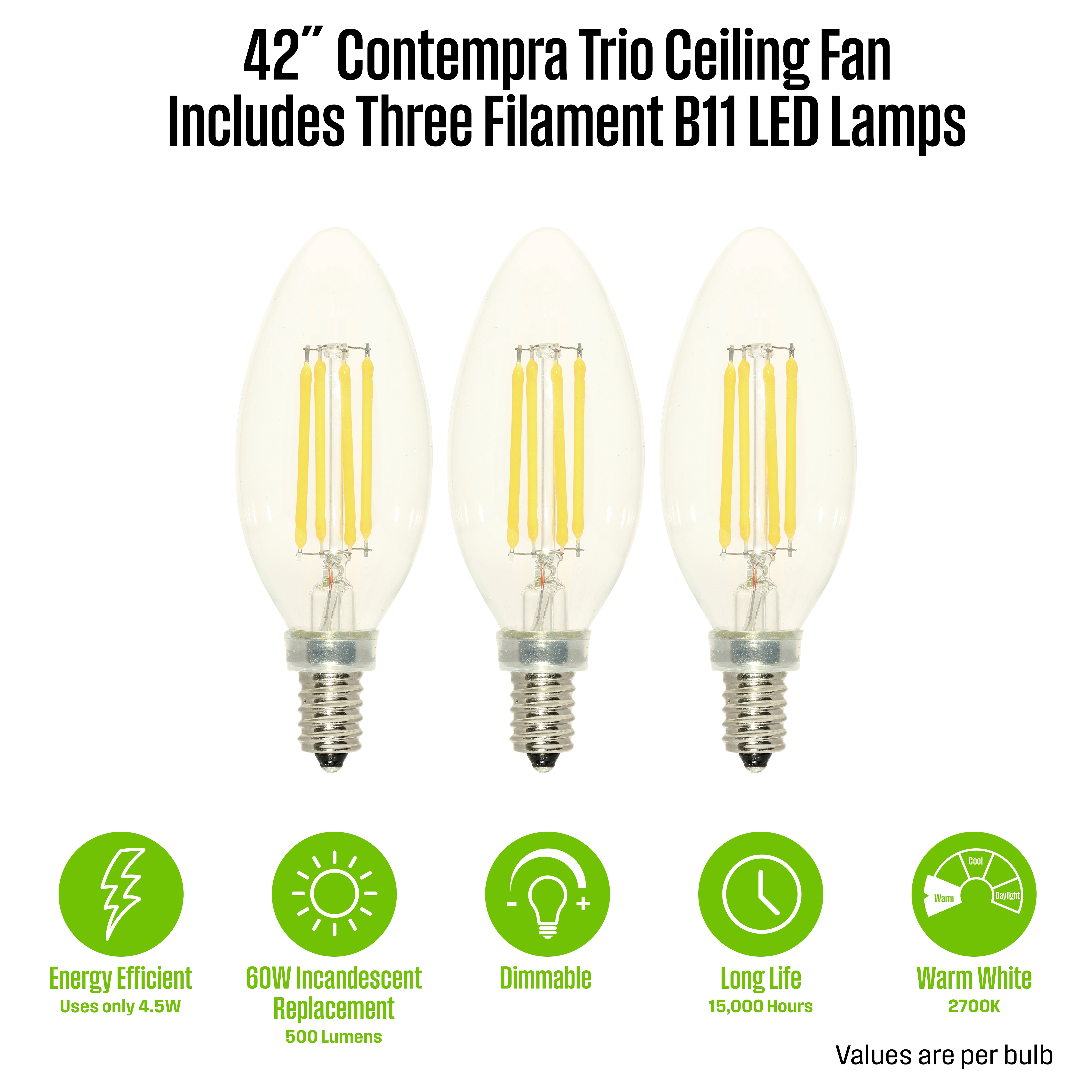 Westinghouse Contempra Trio 42 in. Ceiling Fan with Light, Oil Rubbed Bronze Finish, Reversible Blades (Dark Cherry/Walnut) 6xyto