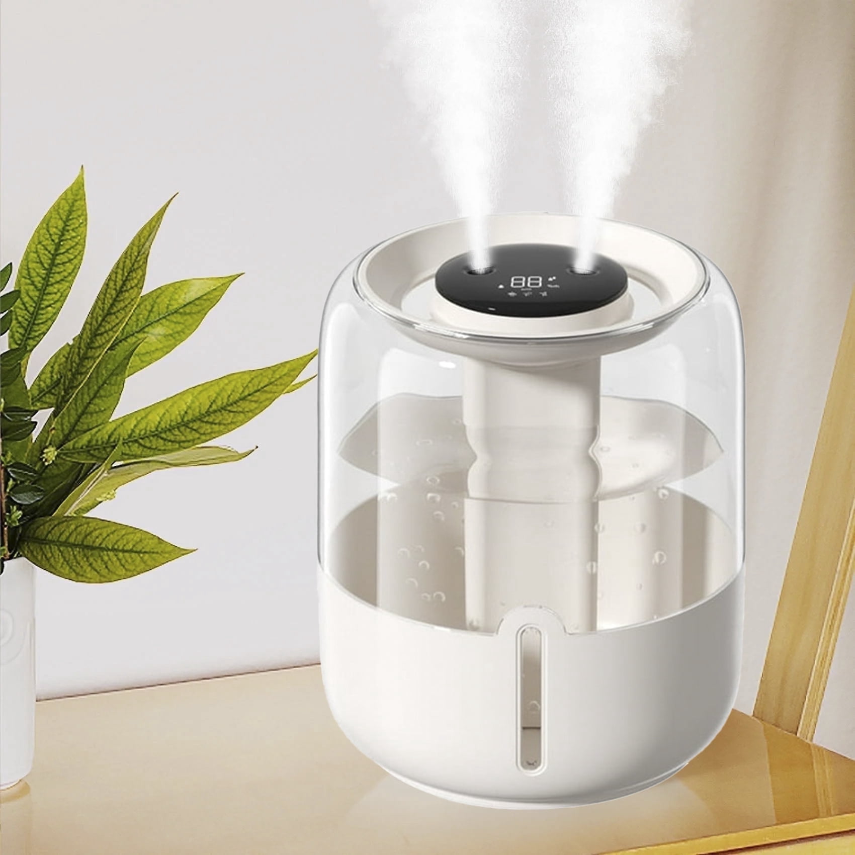Merryhome Cool Mist Humidifier for Bedroom, Top Fill Ultrasonic Air Humidifier with Nightlight (Beige, 1.06 gal) qgm0z