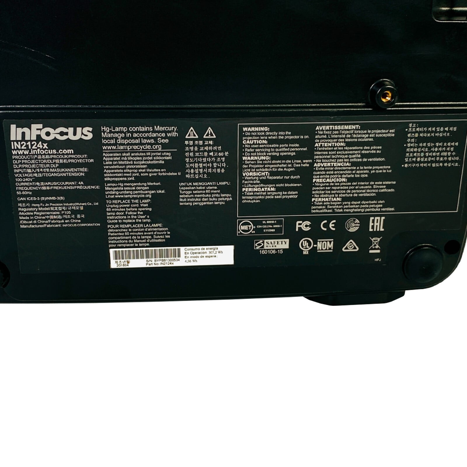 InFocus IN2124x DLP Projector 4200 ANSI Lumens Full HD 3D Home Theater (Black, 30-300 in) ysck7