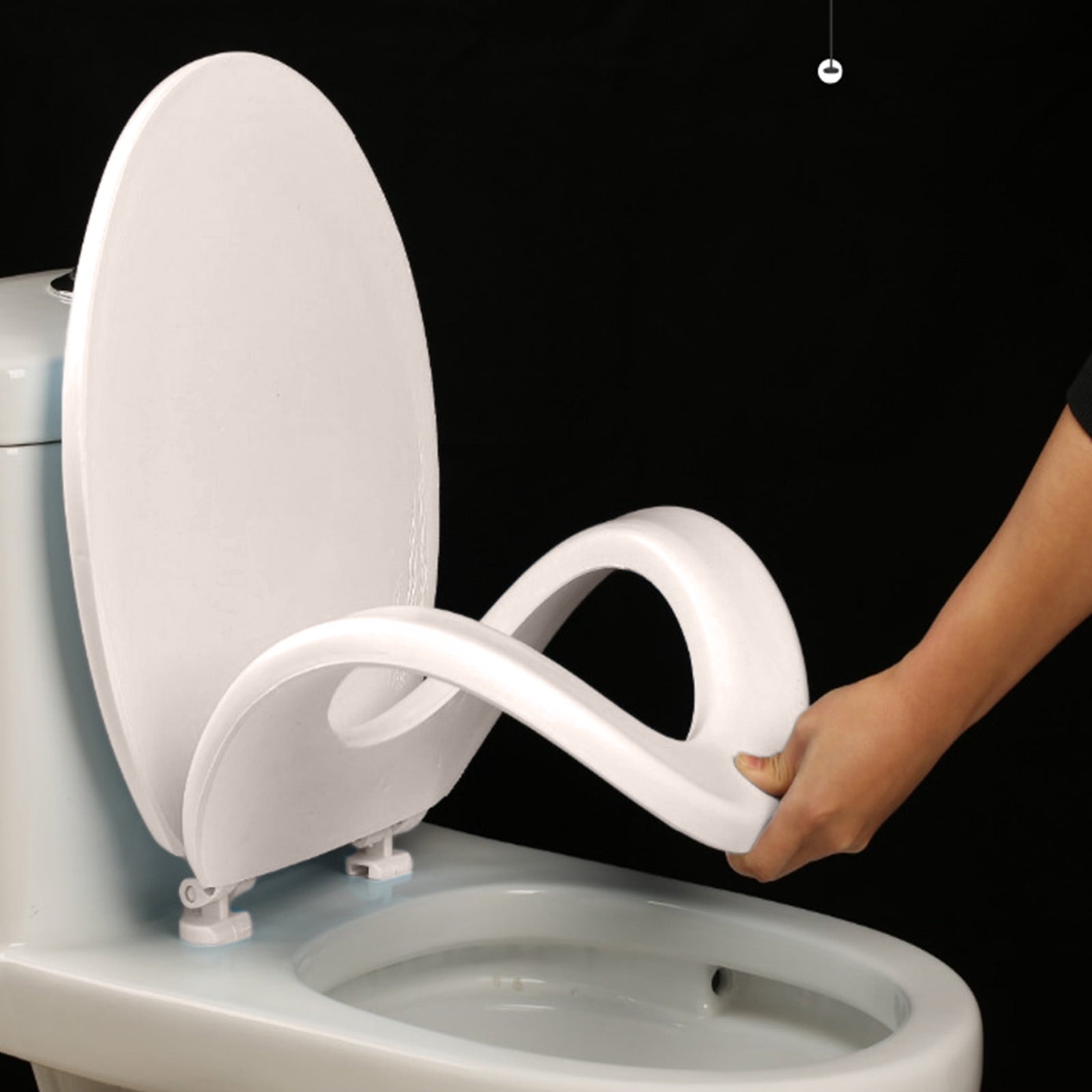 RoamHome Soft Close Round Toilet Seat, Quiet Slow-Closing Durable Plastic, Easy Install & Stable Design (White, 16x13 in) nr53o
