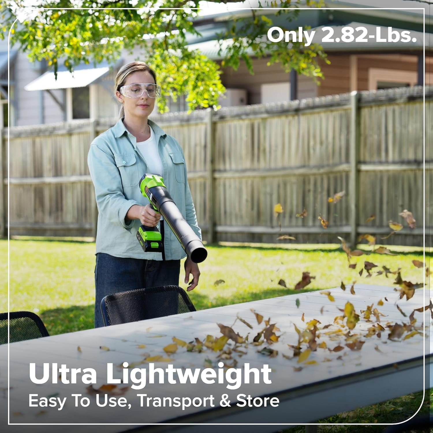 Greenworks 24V Brushless Compact Leaf Blower, High-Performance Yard Cleanup Tool (Green, 3.0Ah Battery and GaN Charger Included) oviqn