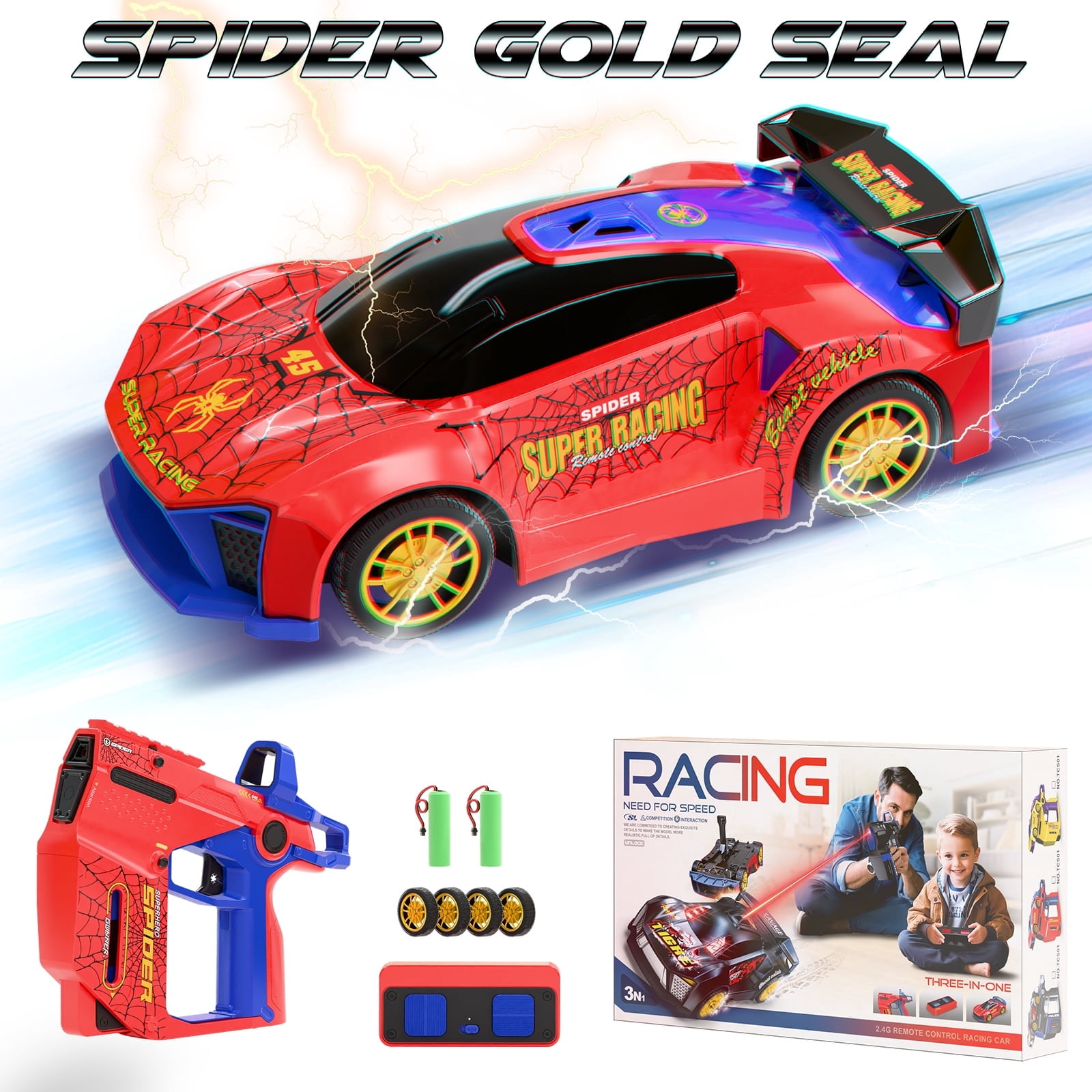 HNZENBW Remote Control Drift Car with Dual Remote Controls and Interactive Infrared Shooting (Red, 6.9 in x 3.5 in x 2.4 in) rd7j7