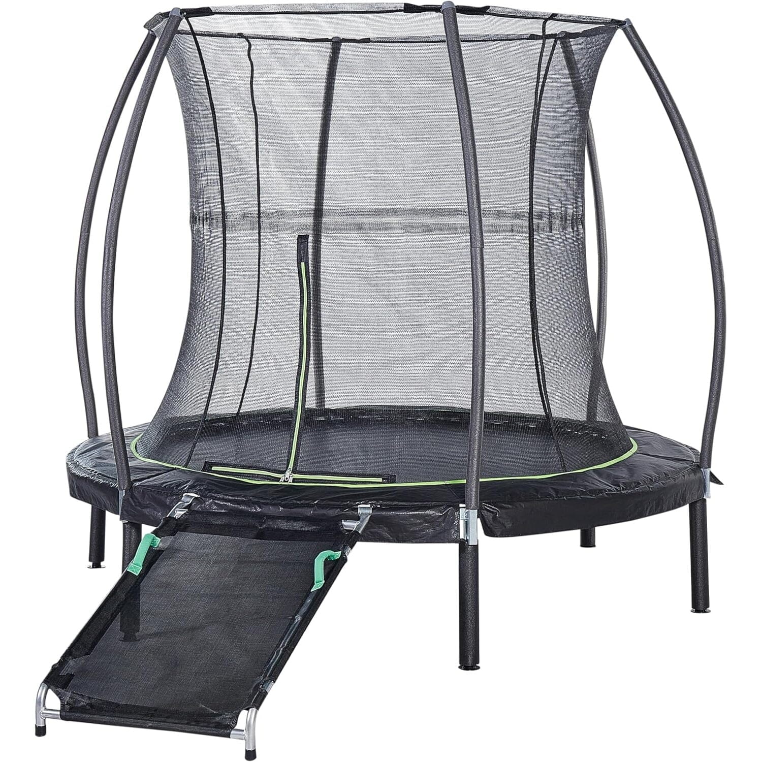 JumpKing 7ft Round Trampoline with Safety Enclosure and Access Ramp (7 ft) 5qx16