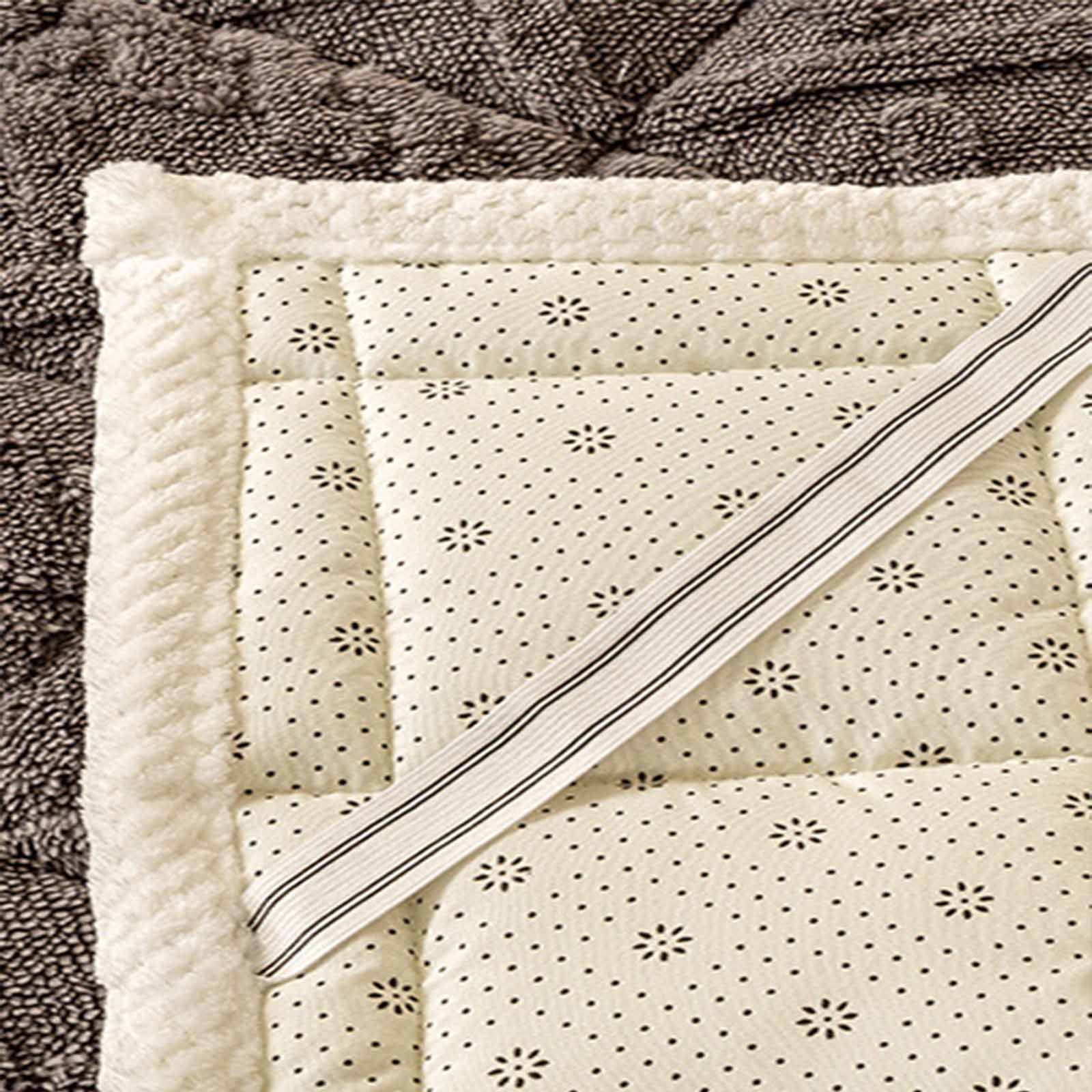 Infidev Winter Warm Tatami Mattress Topper, Breathable Cotton Padded Floor Mat for Dormitory (Grey, 70.8x78.7 in) k9rg4