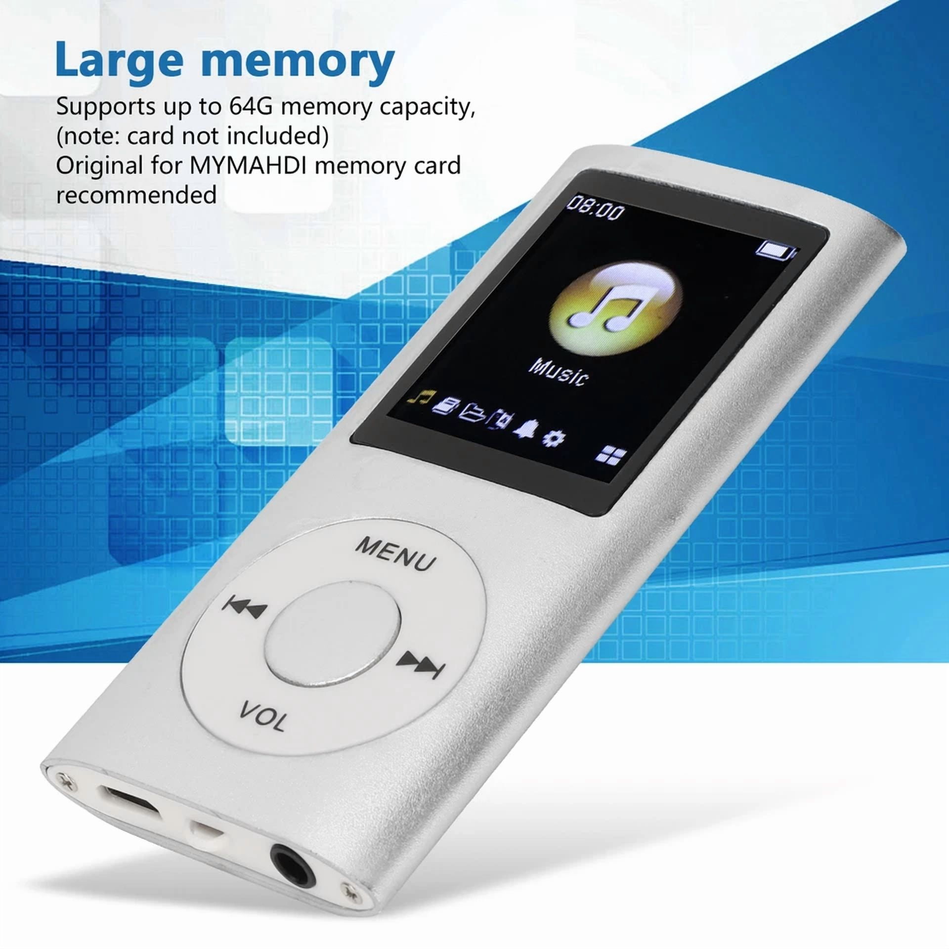 Rhea MP3 Player 64GB Digital Music Player with 1.8 Inch LCD Screen (Black, 64GB) lbo6h