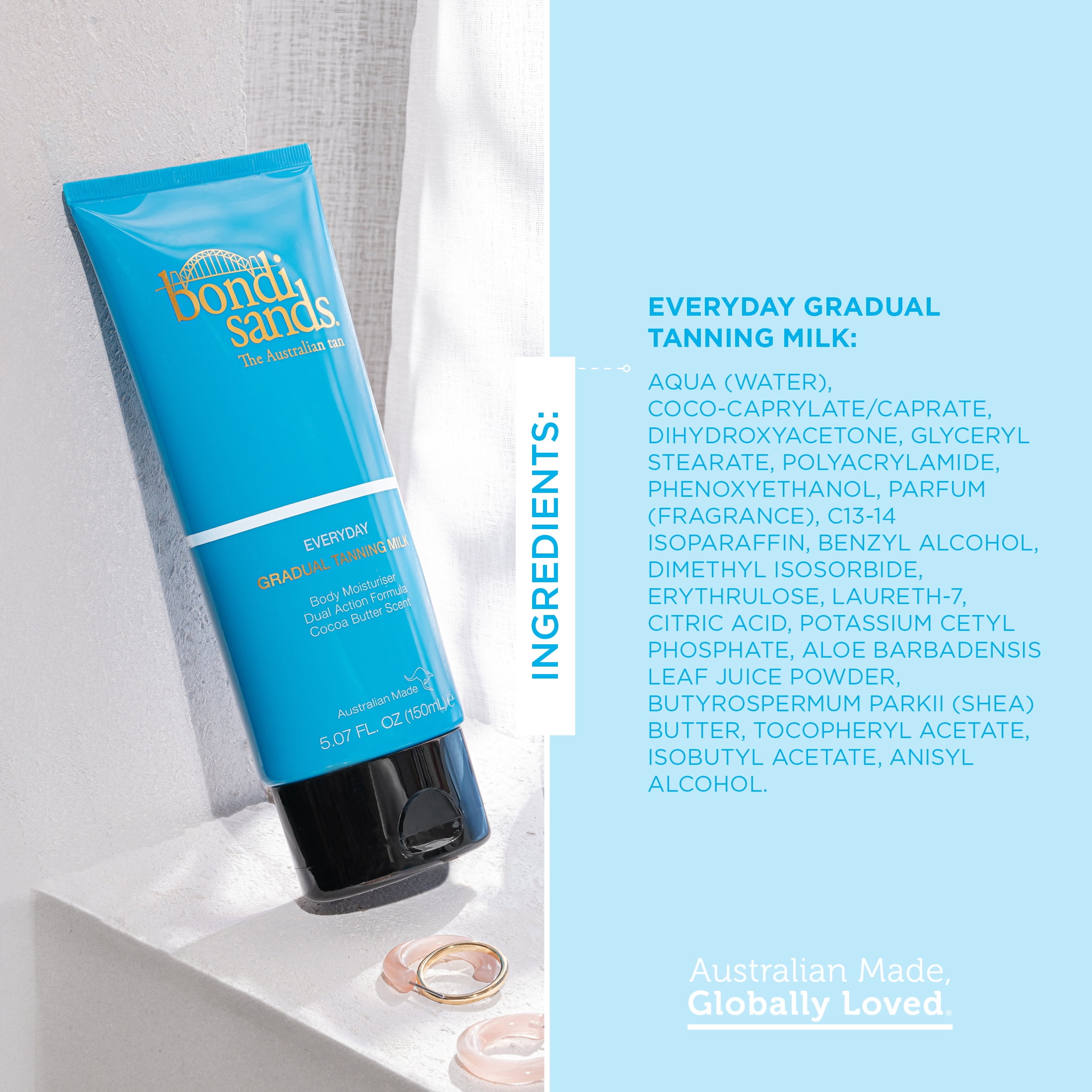 Bondi Sands Everyday Gradual Self Tanning Milk Lotion, Hydrating Body Moisturizer with Cocoa Butter (5.07 fl oz) 4zhj2