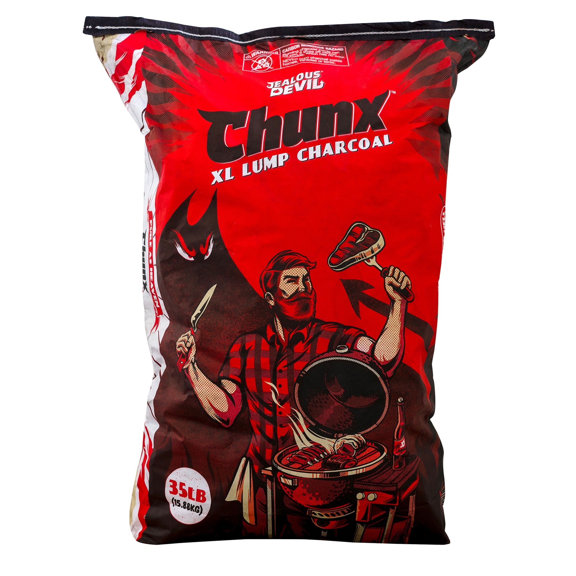 Jealous Devil Natural Hardwood Lump Charcoal for Grilling and Smoking (Black, 35 lb) v5nc6
