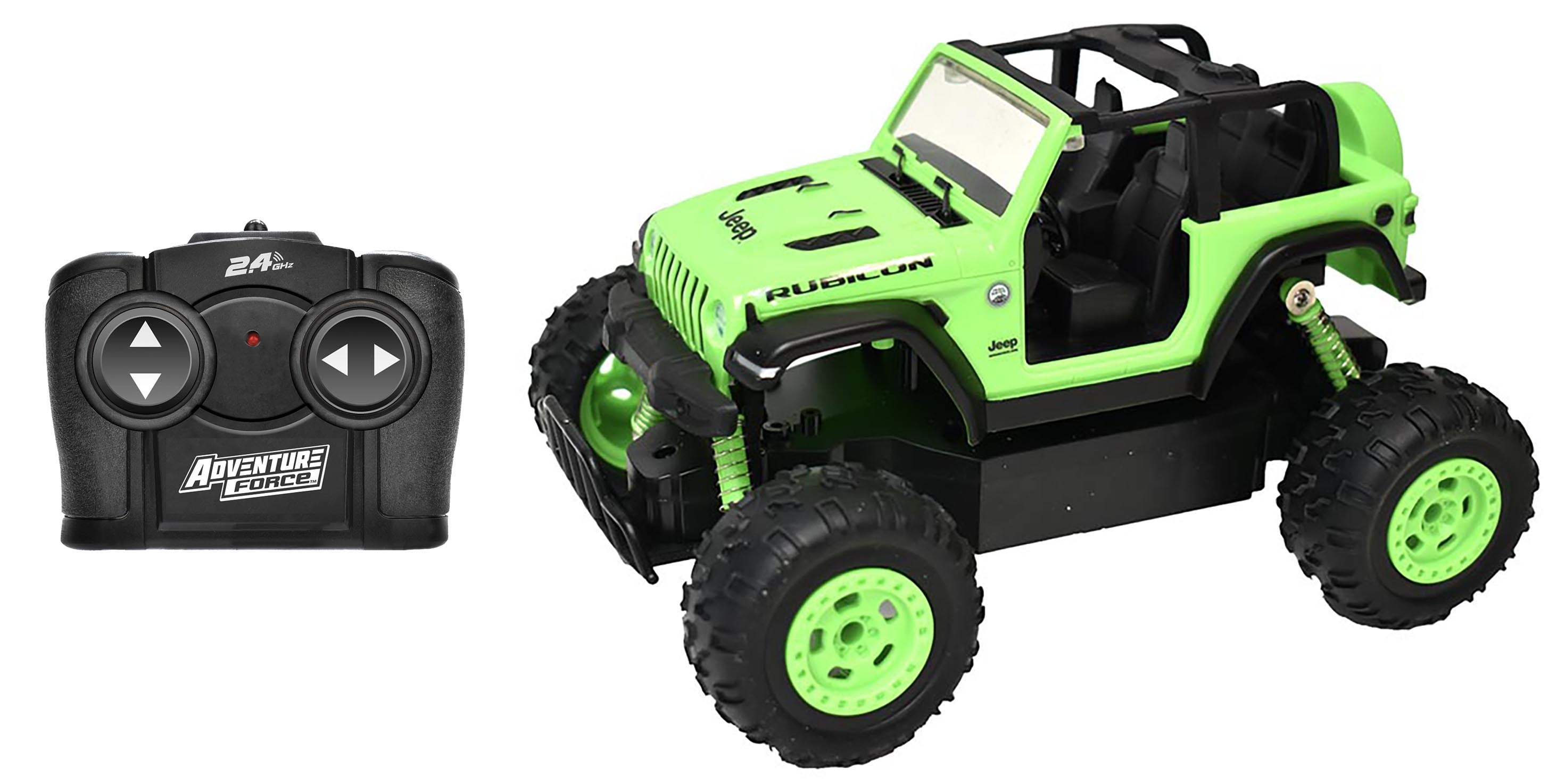 Adventure Force Radio Control Jeep Rubicon Off-Road Vehicle (Green, 1:24 Scale) kbl0m