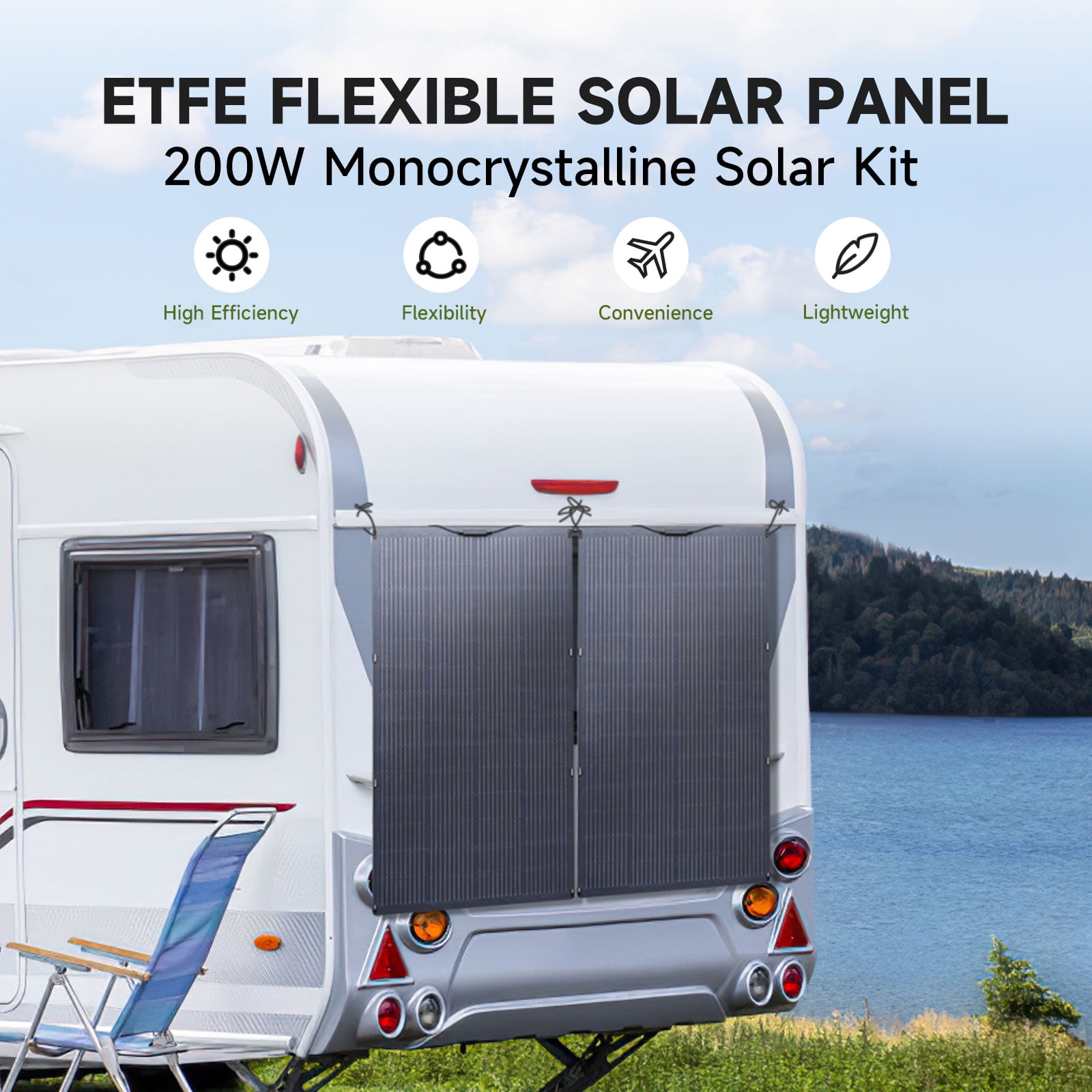 ALLPOWERS R2500 Portable Solar Generator Kit with 200W Flexible Solar Panel (Black, 2016Wh) h33zs