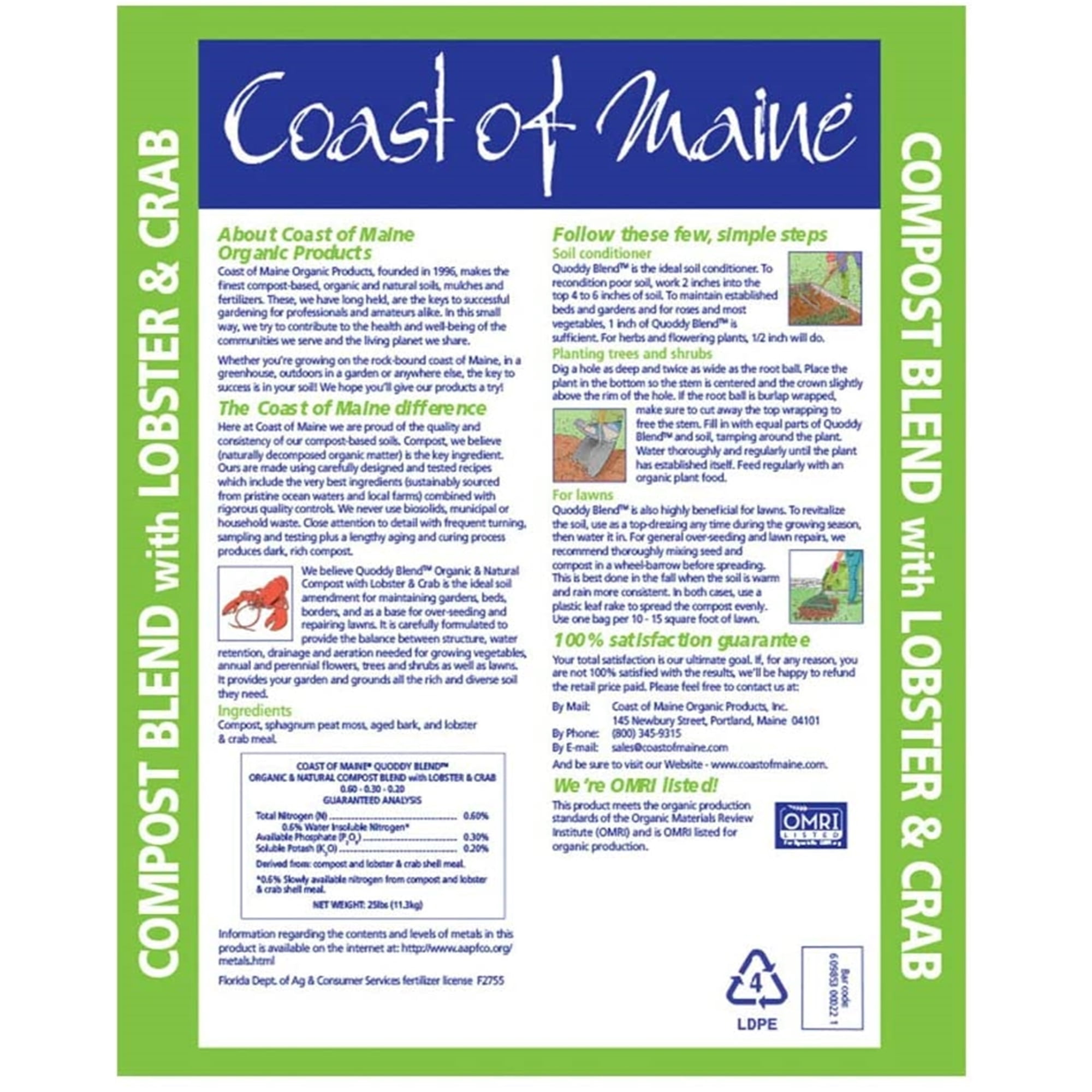 Coast of Maine Quoddy Blend Organic Compost and Soil Conditioner with Lobster and Crab (1 cu ft) bf0wh