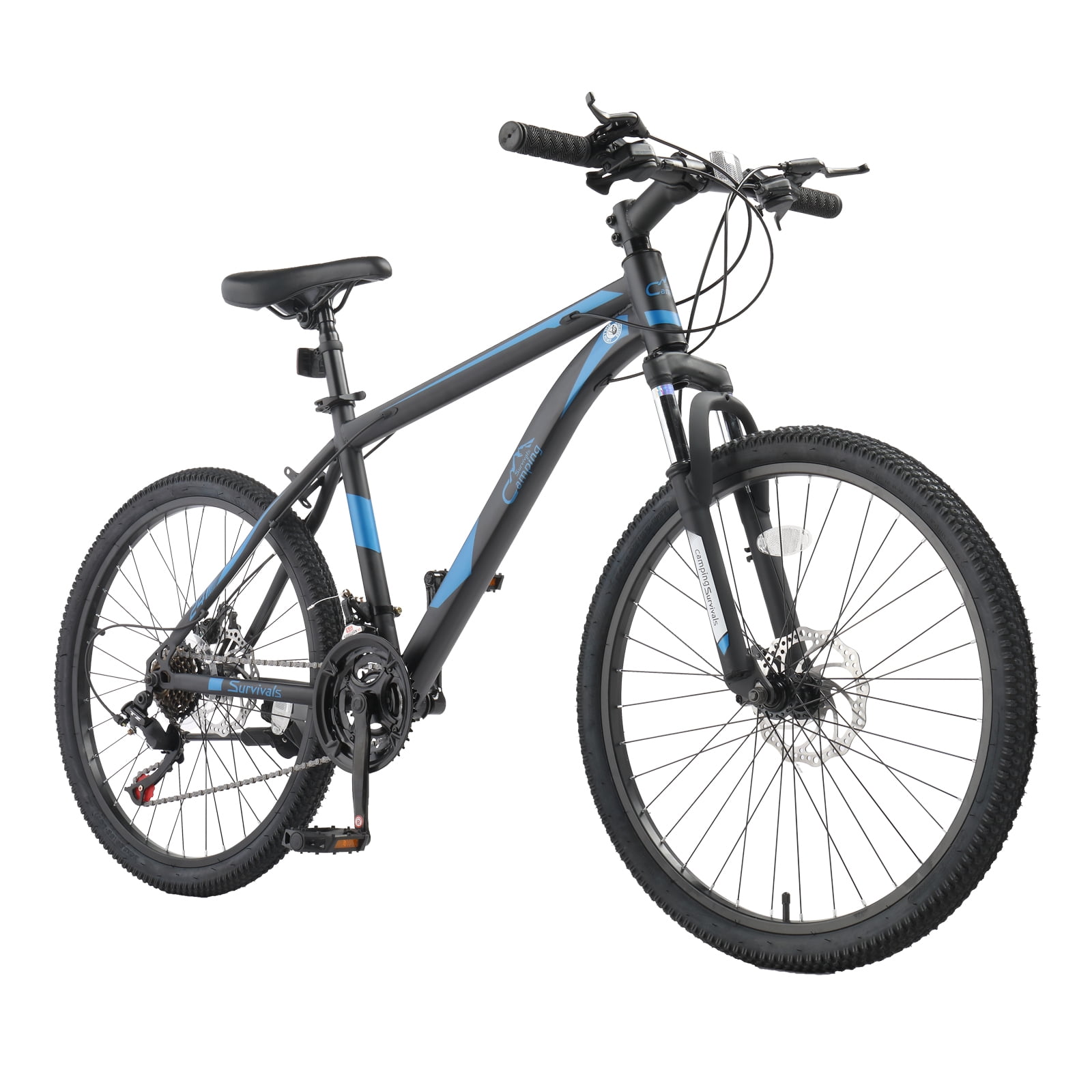 UBesGoo Mountain Bike 21-Speed Adult Trail Bicycle with Disc Brakes and Suspension (Black, 24 in) le69p