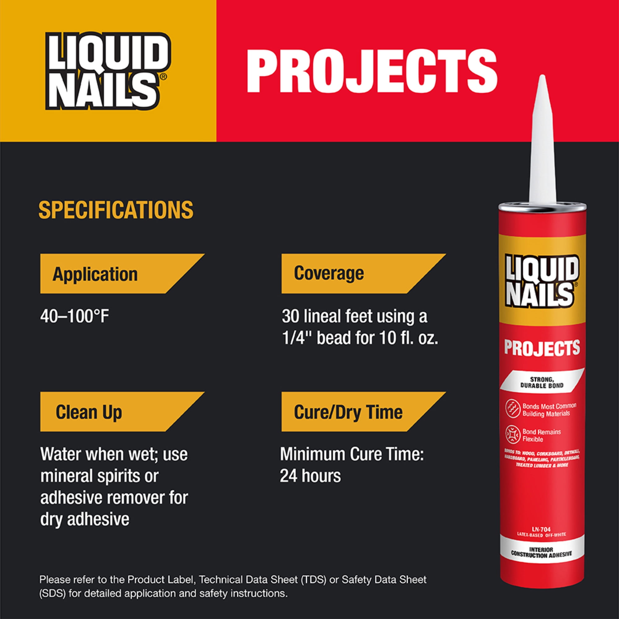 Liquid Nails Interior Projects Latex Construction Adhesive (White, 10 oz) ulq09