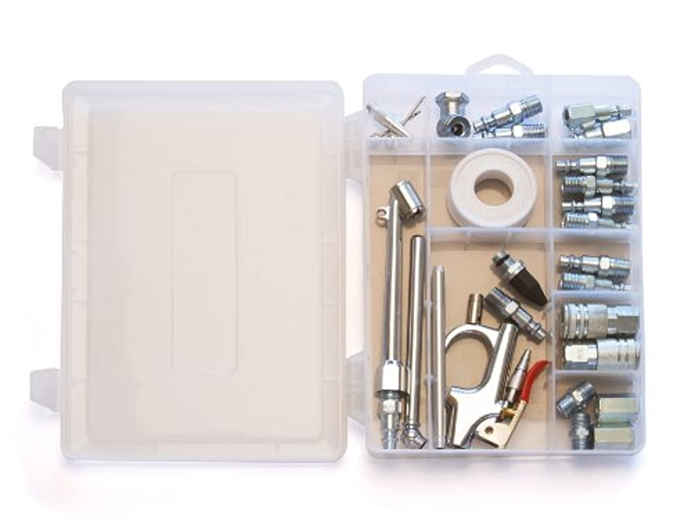 Primefit Air Compressor Accessory Kit (30-Piece Set, Heavy-Duty Pneumatic Tool Attachments) z4ikm