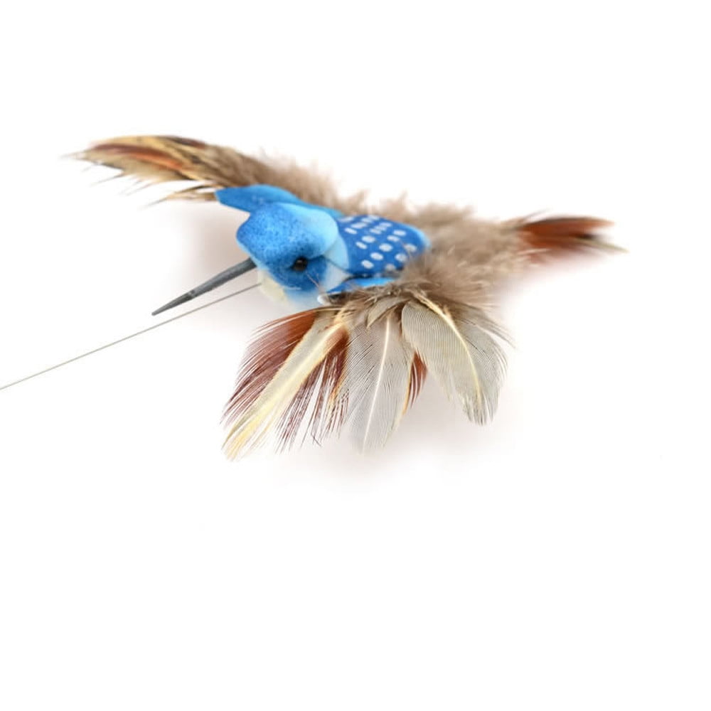 GERsome Interactive Cat Toy Tumbler (Spinning Bird Teaser, Extra Long Feather Wand) munxv