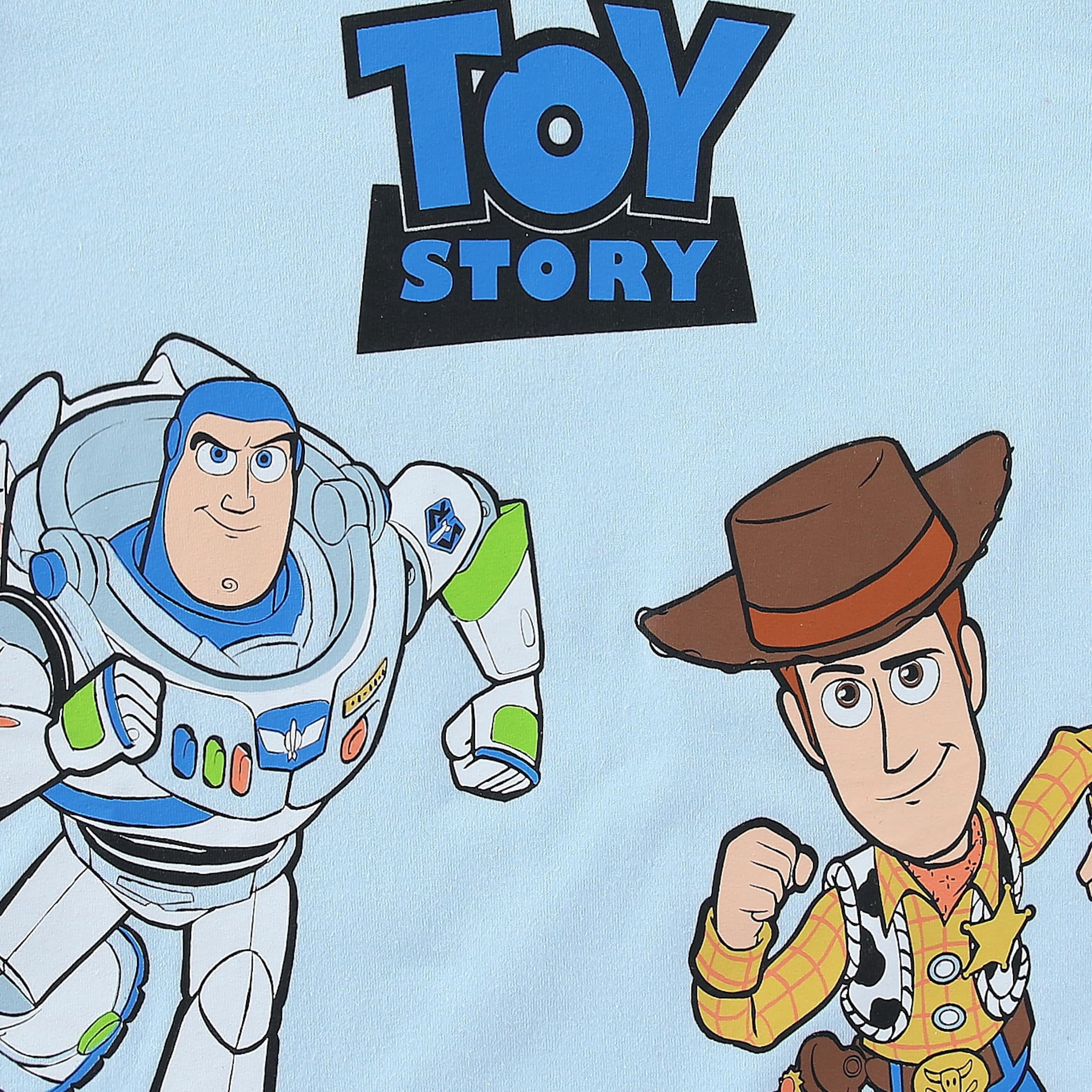 Disney Toy Story Woody and Buzz Lightyear Short Sleeve T-Shirt and Shorts Outfit Set (Blue, 2T-7) b4to3
