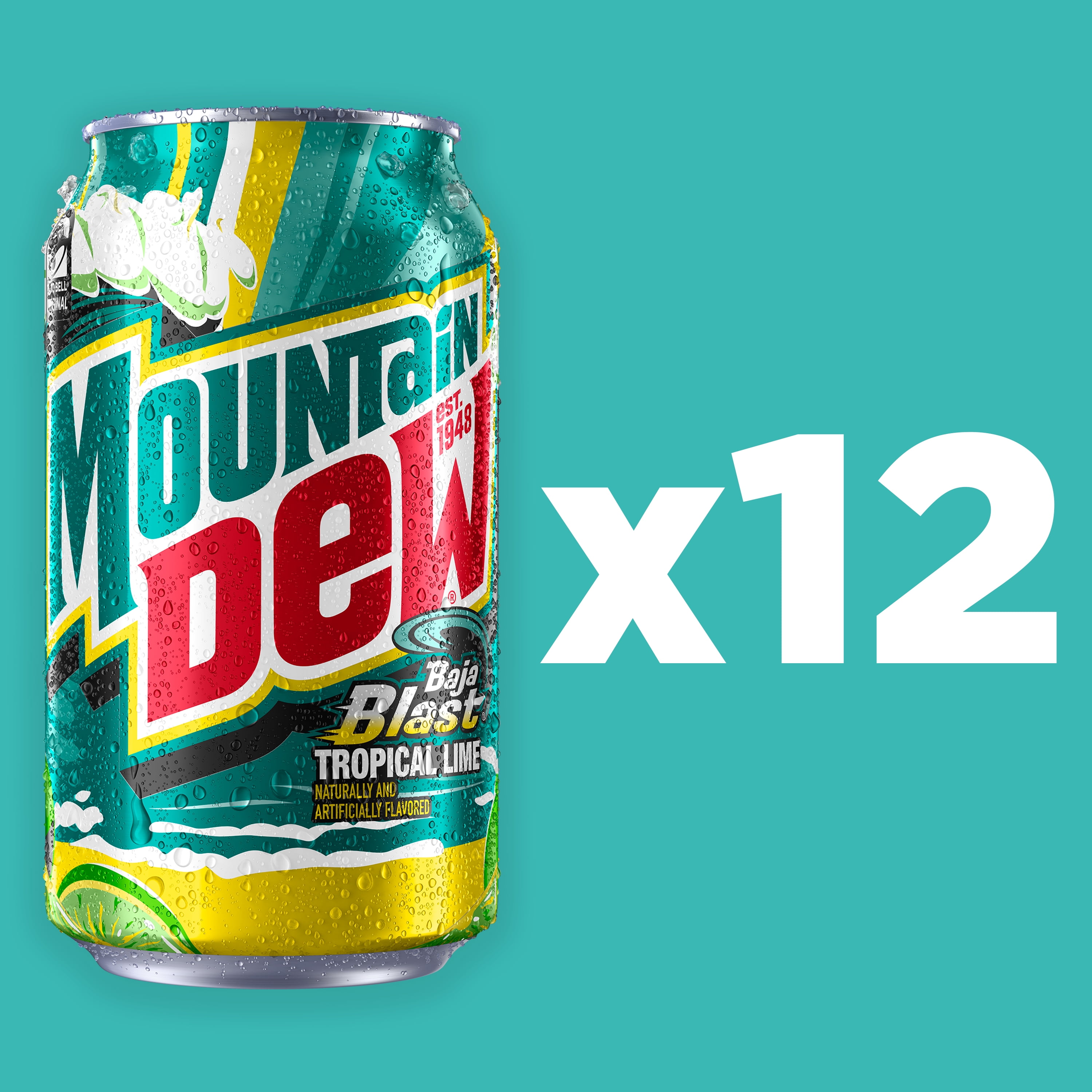 Mountain Dew Baja Blast Tropical Lime & Citrus Soda (12 fl oz, 12 Pack) mlr2y