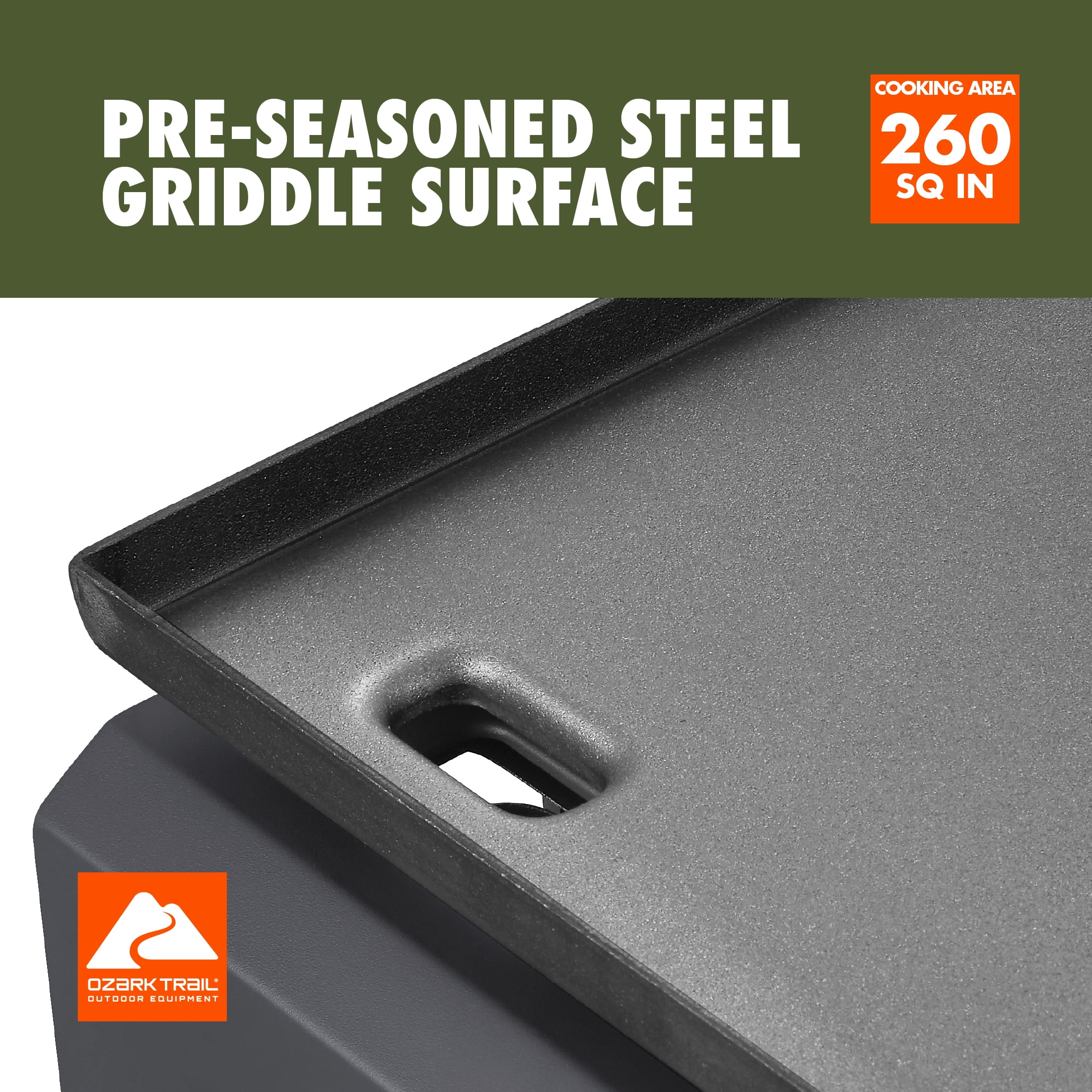 Ozark Trail 1-Burner Portable Propane Gas Outdoor Griddle (Grey, 260 sq in) 0c5f8